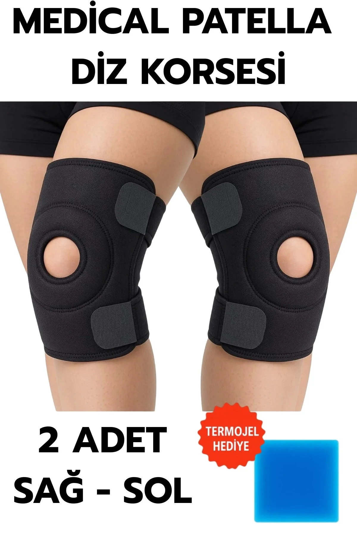 Buğz Medical Patella Destekli Diz Korsesi İkili Sağ Sol Çapraz Ba