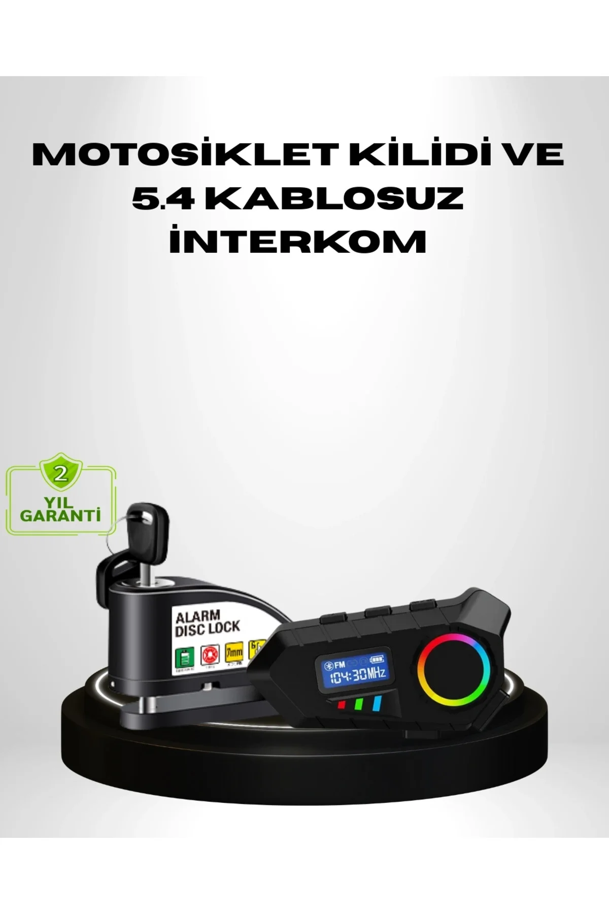 Buğz Motosiklet Ve Günlük Kullanım İçin Bluetooth Hoparlör Ve Disk Kilidi Seti