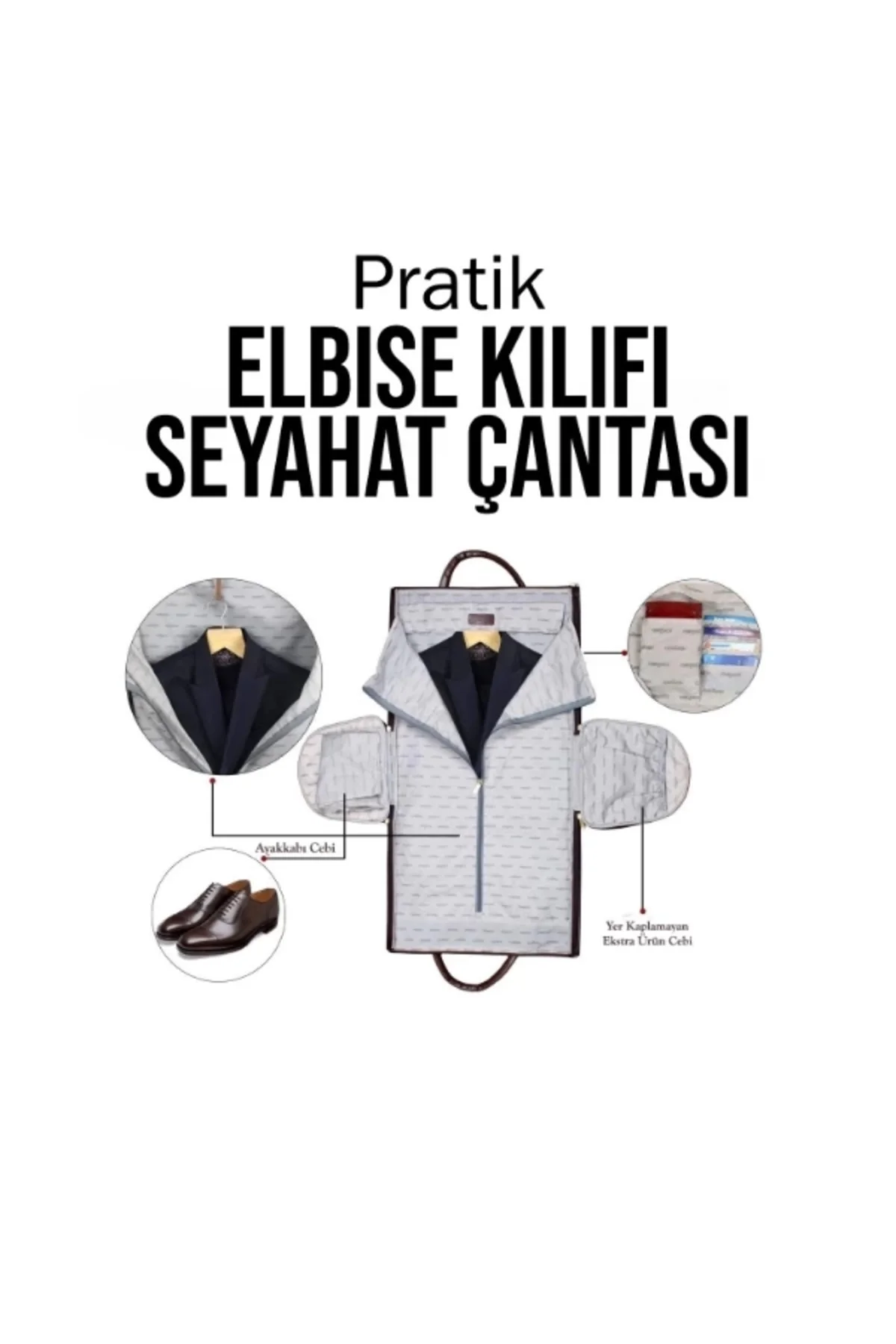 Buğz Pratik Elbise Kılıfı Seyahat Çantası