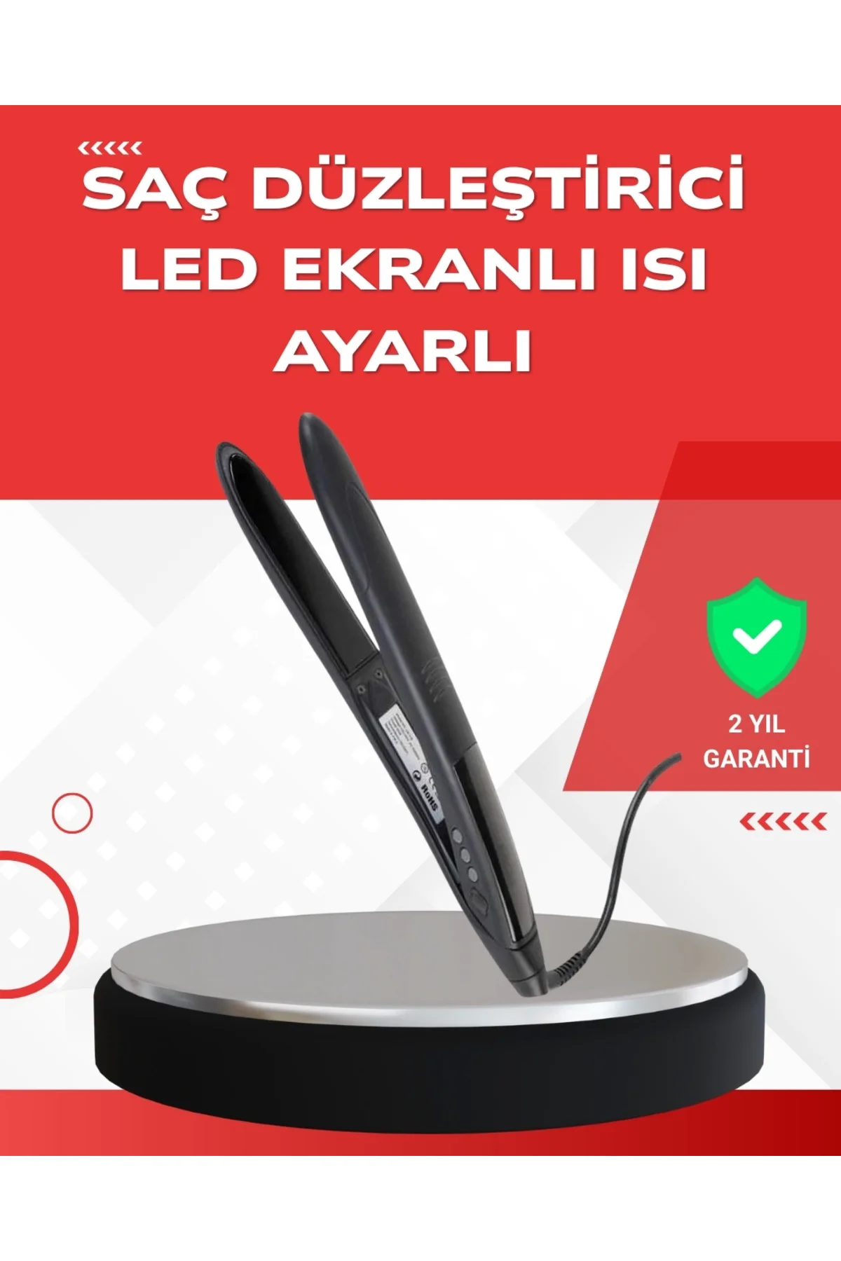 Buğz Profesyonel 2025 Saç Düzleştirici Isı Ayarlı Titanyum Serami