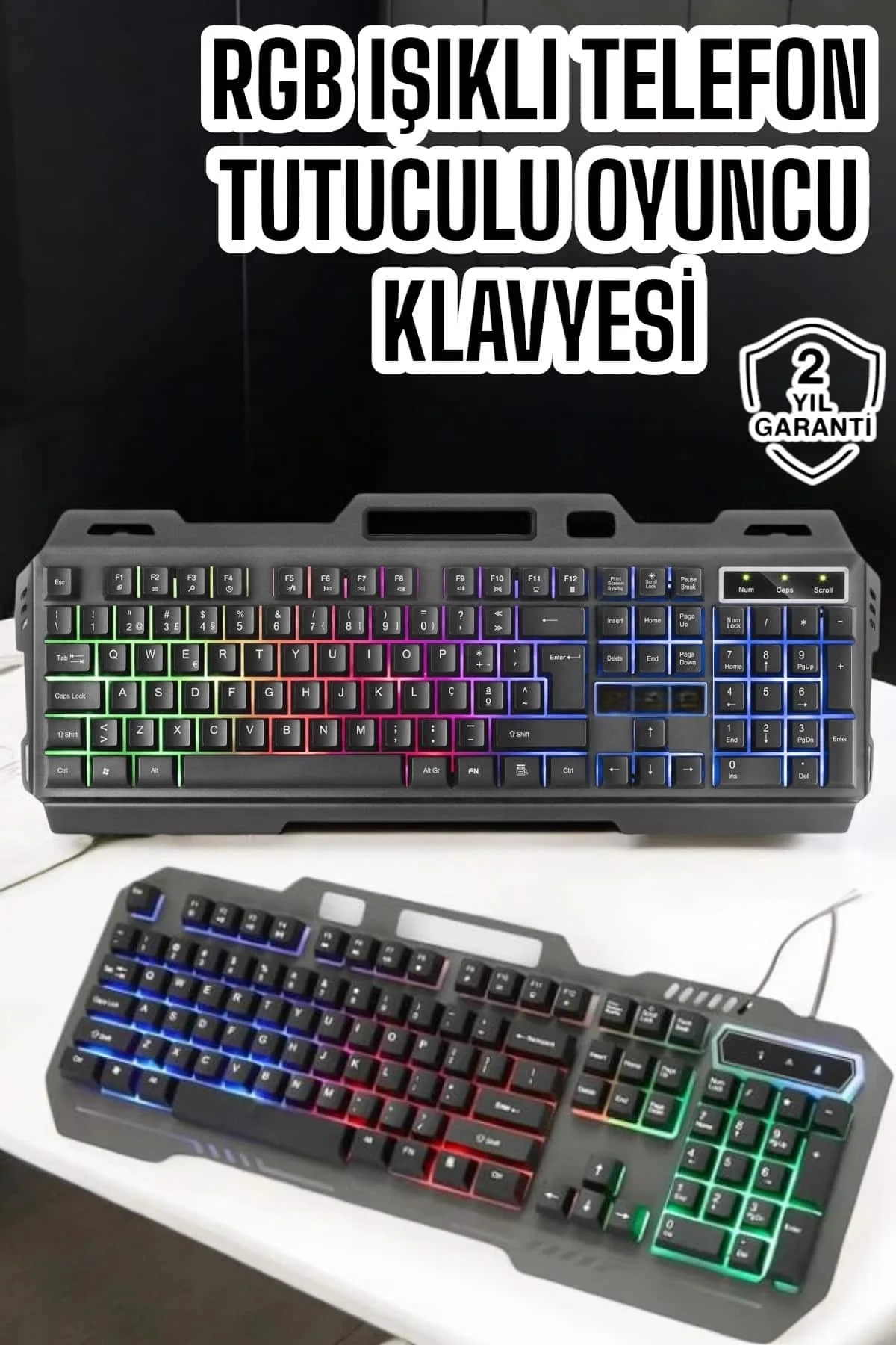 Buğz Q Klavye Rgb Işıklı Klavye Ve Mouse Seti Kablolu Mouse Hediy