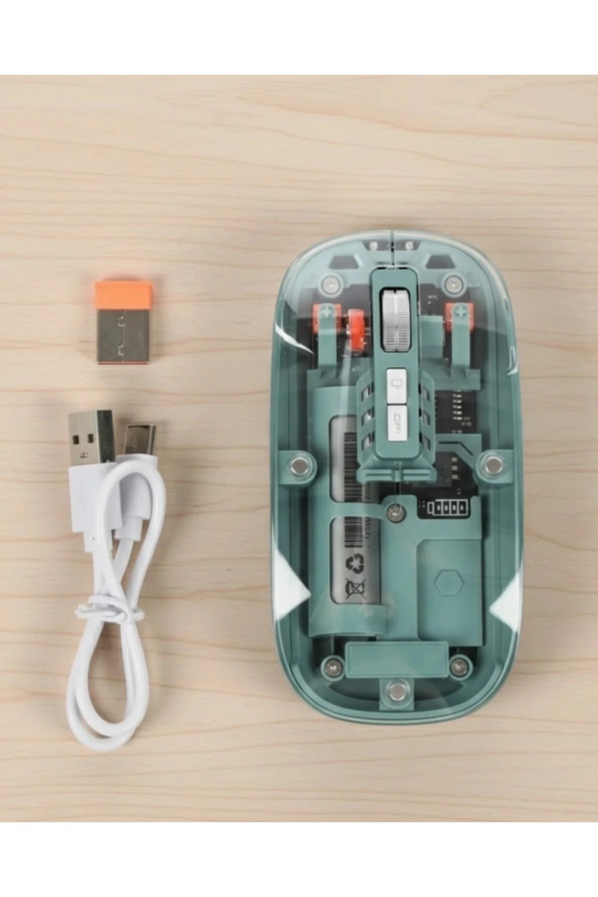 Buğz Şeffaf Tasarımlı Bluetooth Kablosuz Mouse Pilli Kullanım
