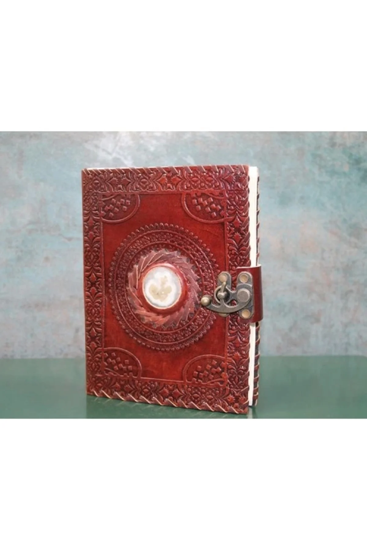 Buğz Taşlı Deri Defter Model 3