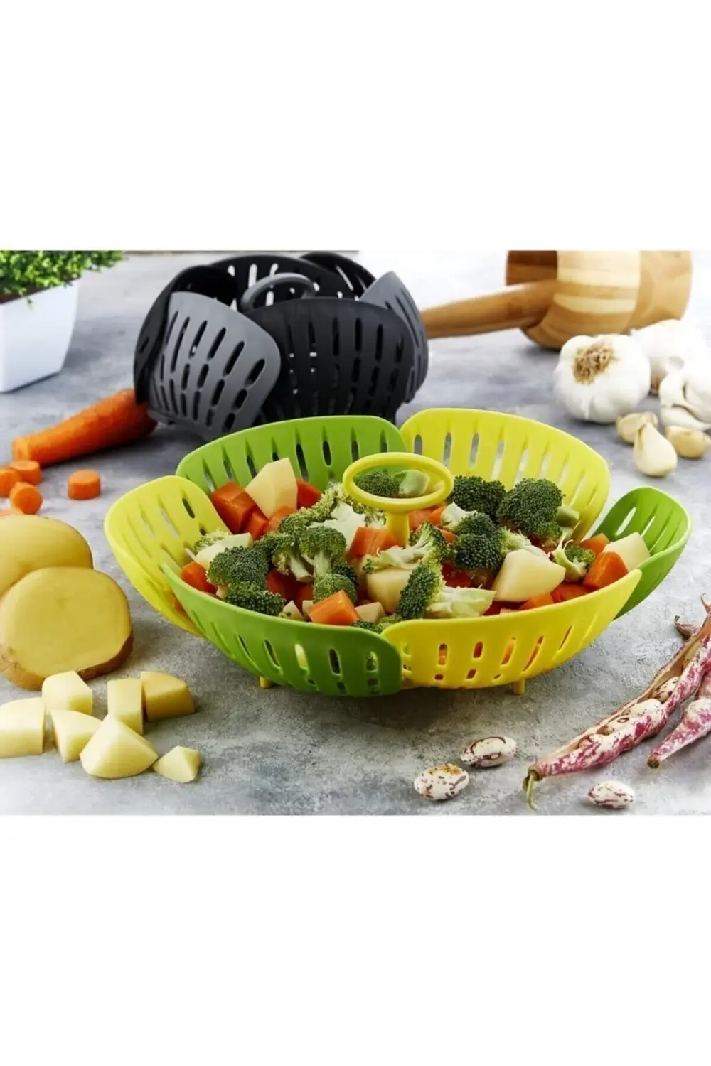 Buharda Sebze Pişirme Sepeti Plastik Haşlama Aparatı Kp-130