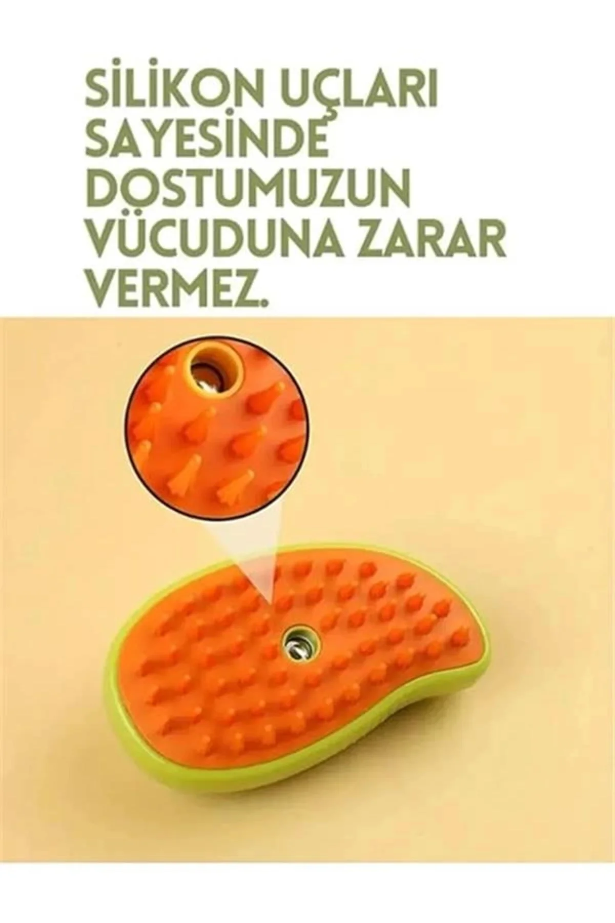 Buharlı Kedi & Köpek Yıkama Fırçası Tarağı Yumuşak Silikon