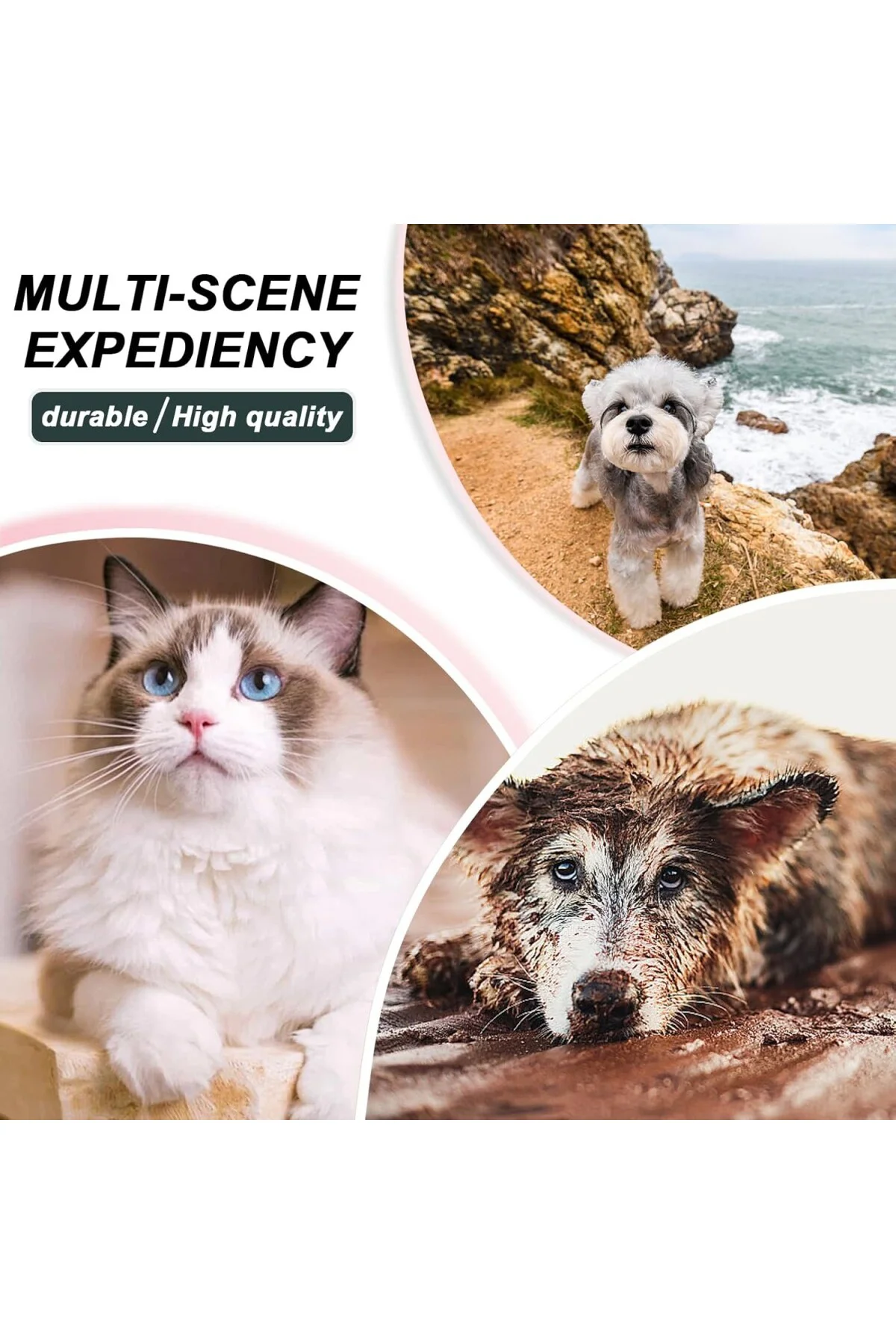 Buharlı Kedi ve Köpek Fırçası – 3’ü 1 Arada Tüy Alma Tarağı – Su 