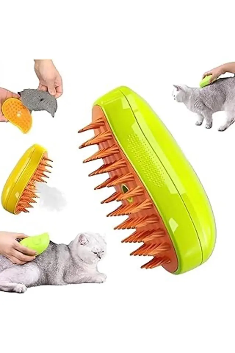 Gigi Panda Buharlı Kedi Ve Köpek Tarağı, Yumuşak Silikon Başlıklı, Kedi Köpe