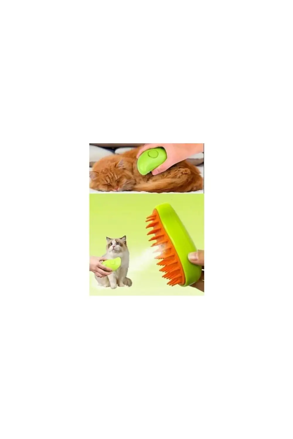 Gigi Panda Buharlı Kedi Ve Köpek Tarağı, Yumuşak Silikon Başlıklı, Kedi Köpe