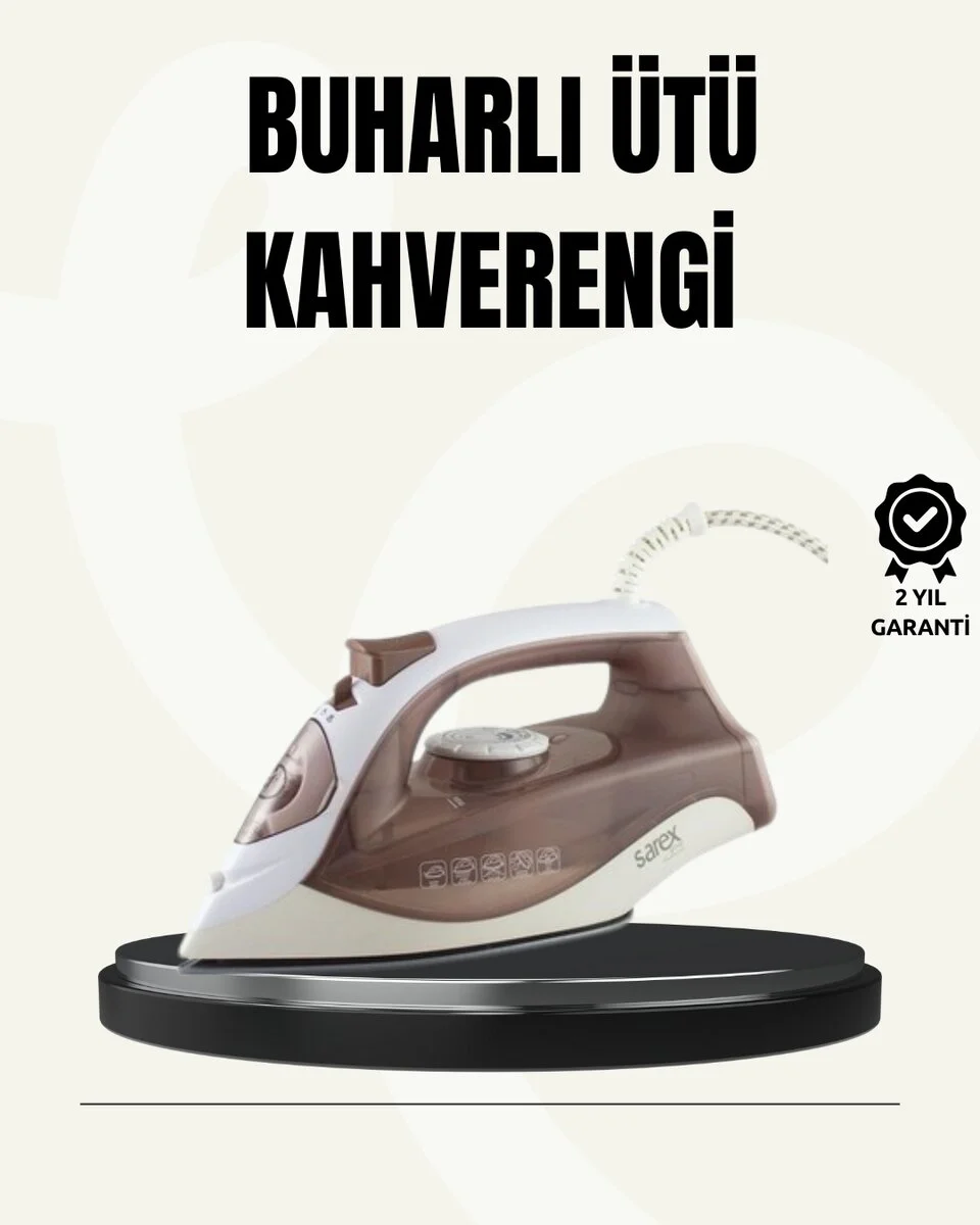 Buharlı Ütü 2200W Seramik Taban Kahverengi - Hızlı Ütüleme ve Dikey Ütüleme İçin Gelişmiş Teknoloji