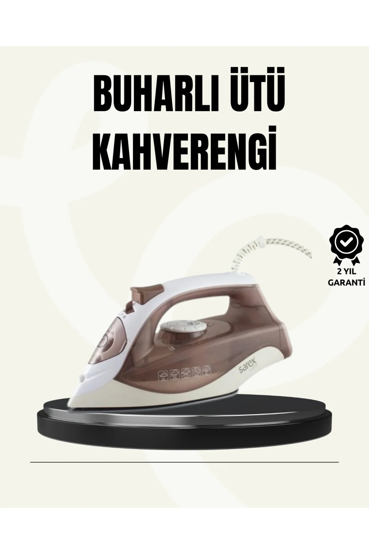 Buharlı Ütü 2200W Seramik Taban 300 ml Kahverengi Dikey Ütüleme