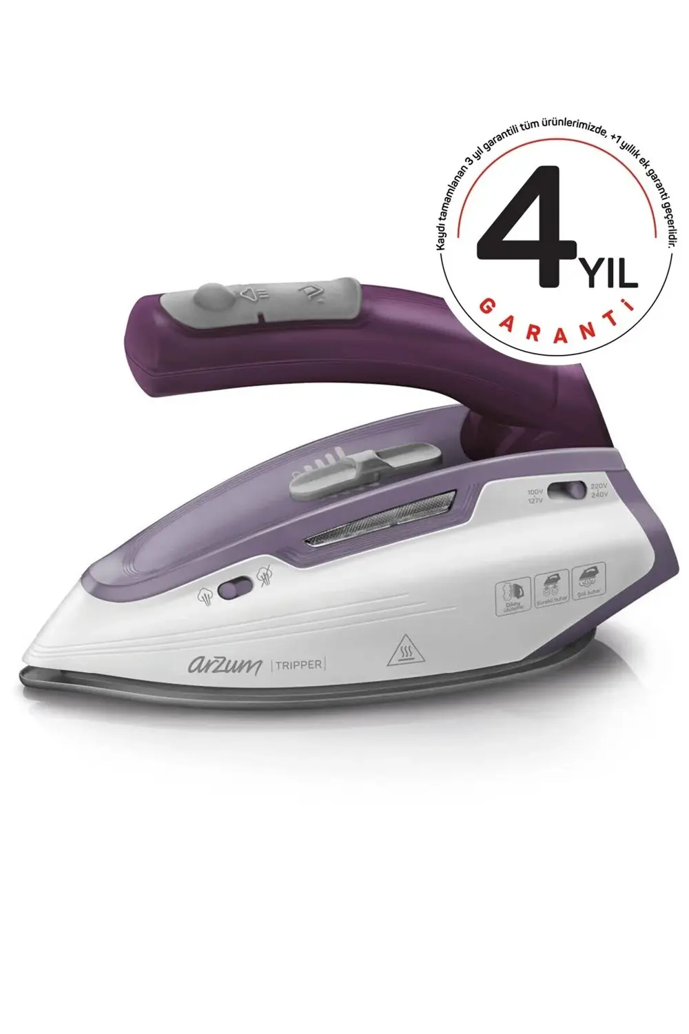 Arzum Buharlı Ütü Ar690 Tripper Seyahat Ütüsü Mor854dyseri