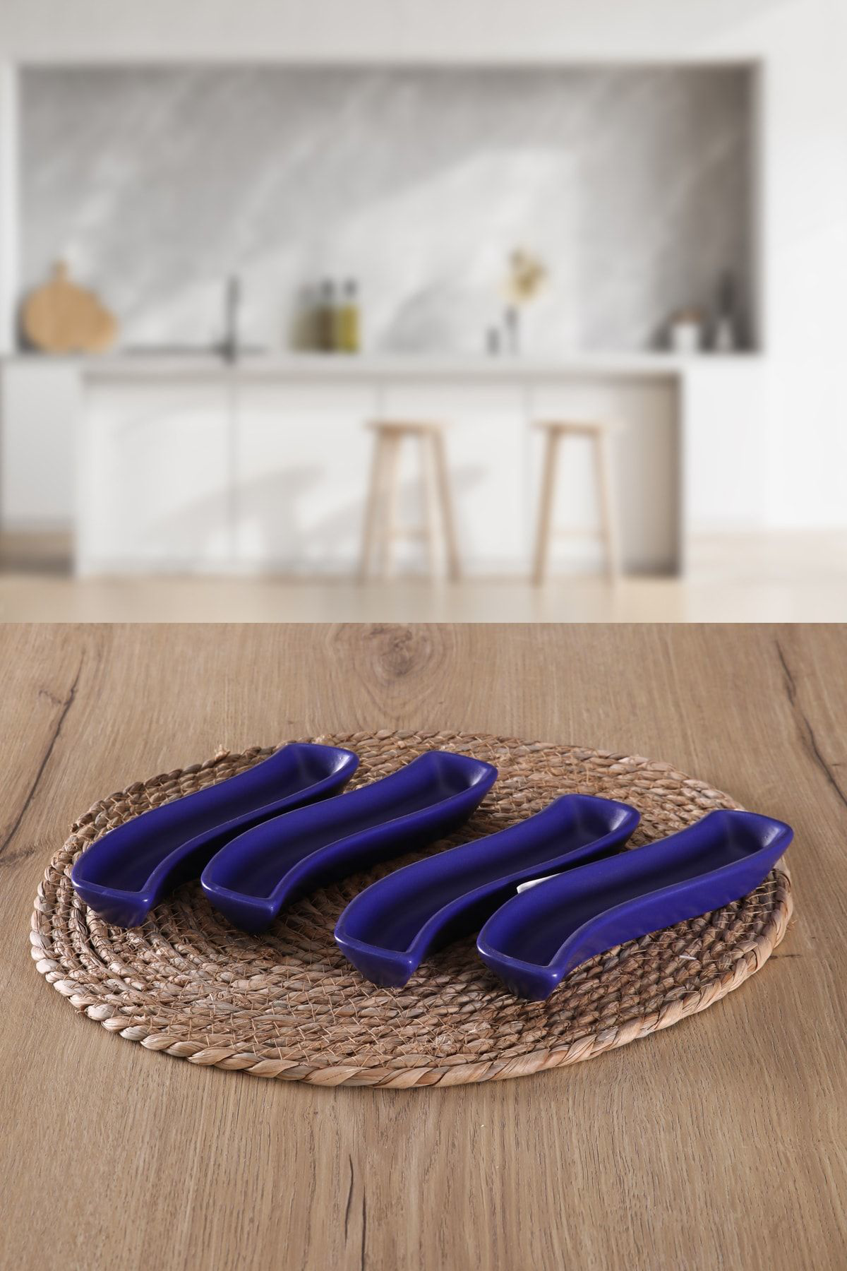 Keramika Buket'in Evi Kobalt Mavi 18Cm 4Adet 18Cm Zeytinlik