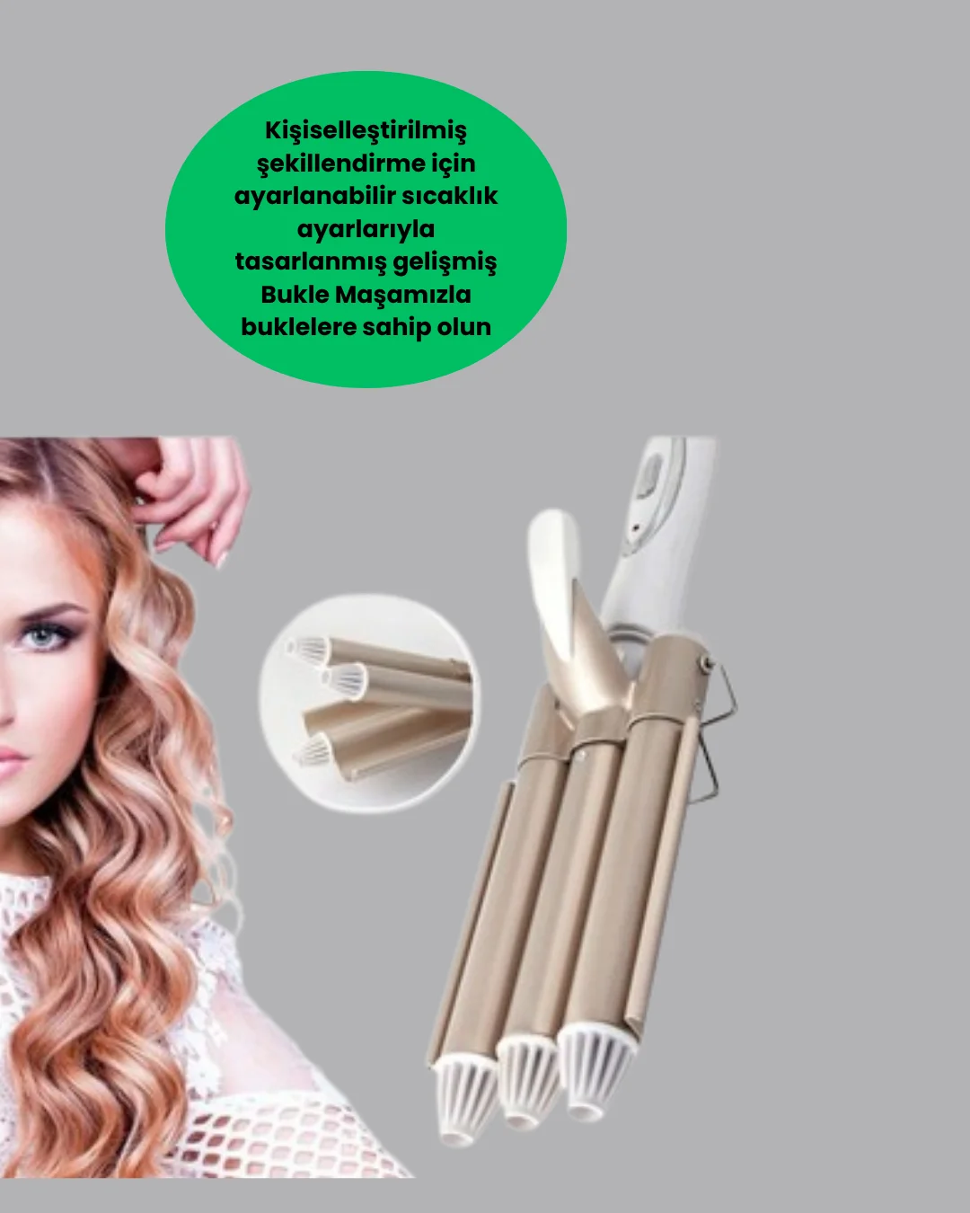Bukle Saç Maşası – Kolay Kullanım, Sağlıklı Bukleler yüksek ısılı