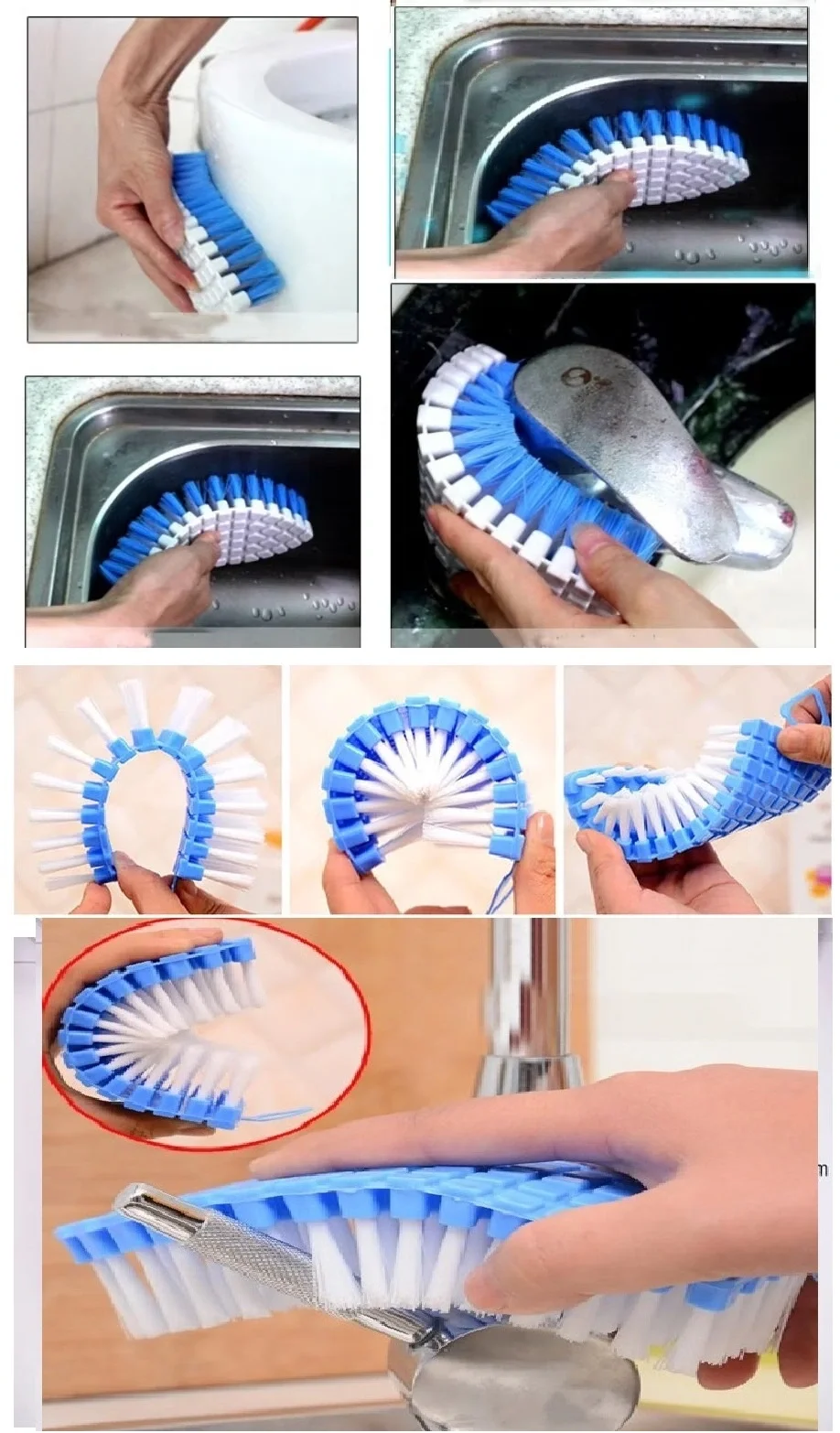Bükülebilir Esnek Kenar Köşe Lavabo Temizleme Fırçası Banyo Mutf Bükülebilir Esnek Kenar Köşe Lavabo Temizleme Fırçası Banyo Mutf