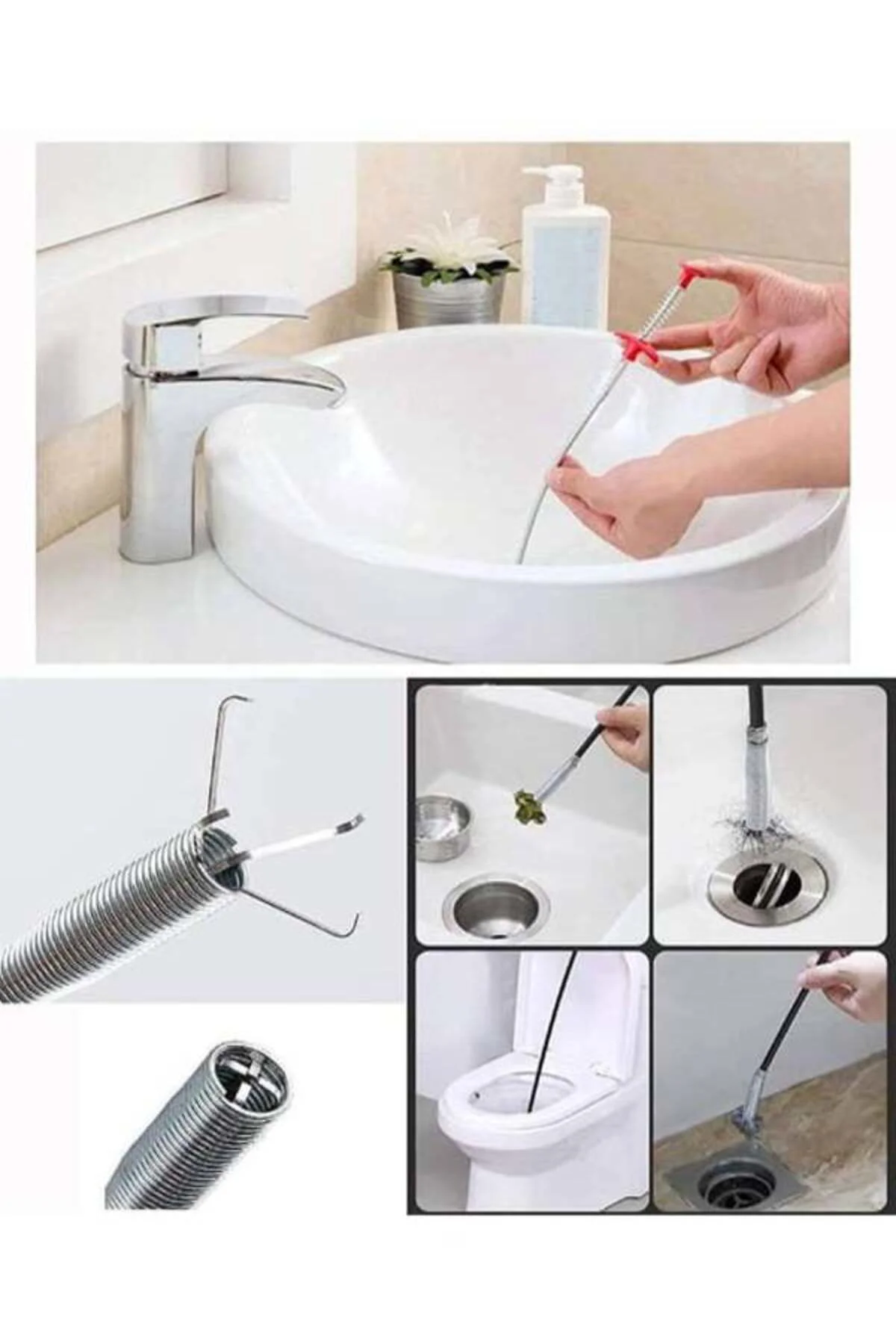 Bükülebilir Esnek Pençeli Lavabo Açıcı Çubuk Mutfak Banyo Lavabo 