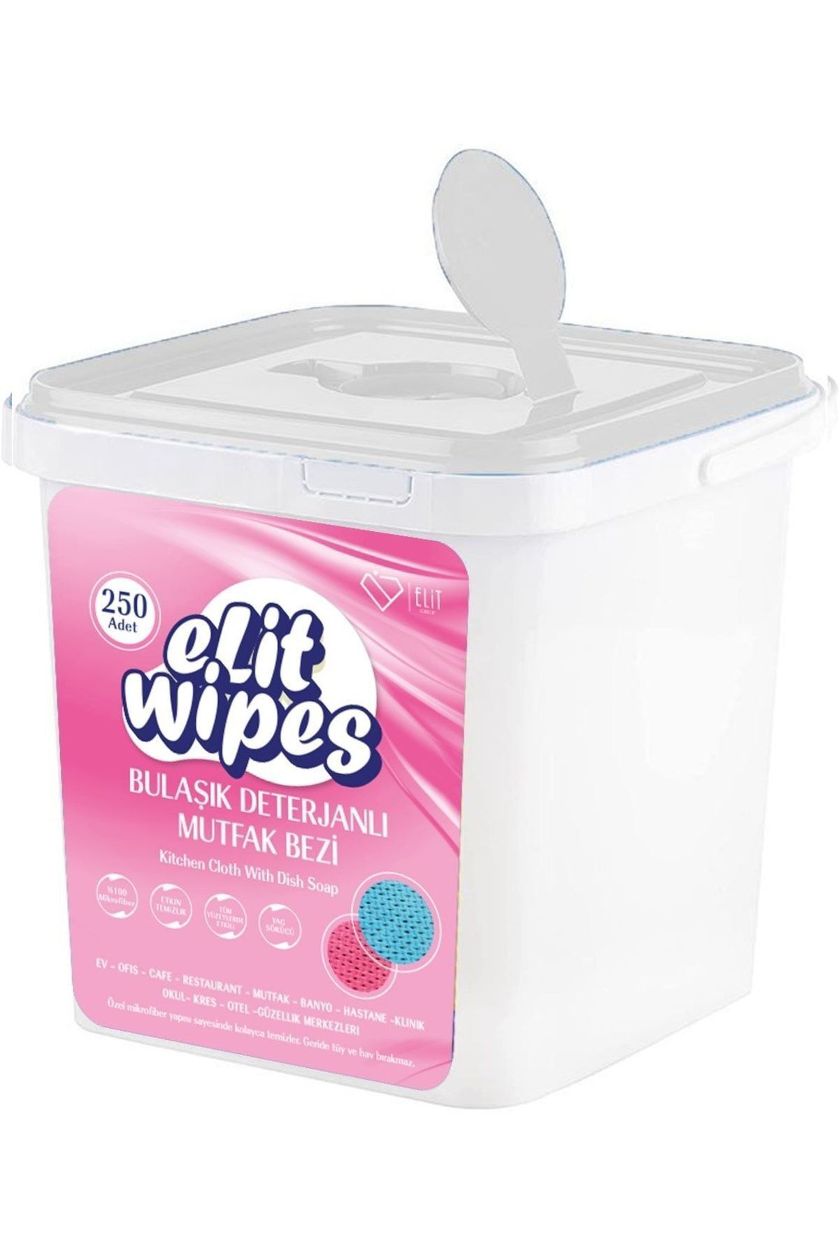 Elitwipes Bulaşık Deterjanlı. Yağ Çözücü Etkili Kova İslak Mutfak Temizleme