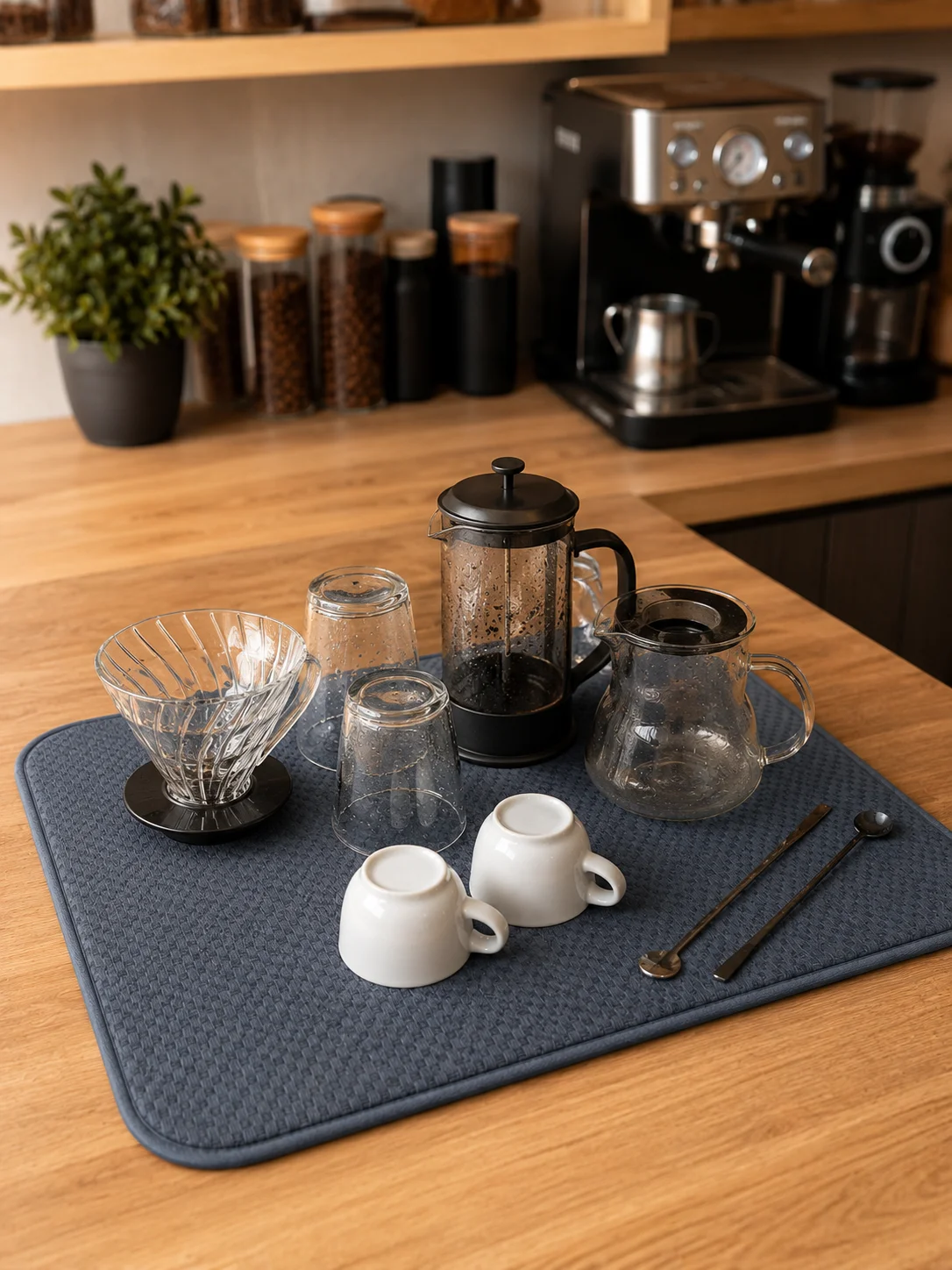 Bulaşık Kurutma Matı Geniş Yüzeyli Mikrofiber Tezgâh Koruyucu Kurutma Matı