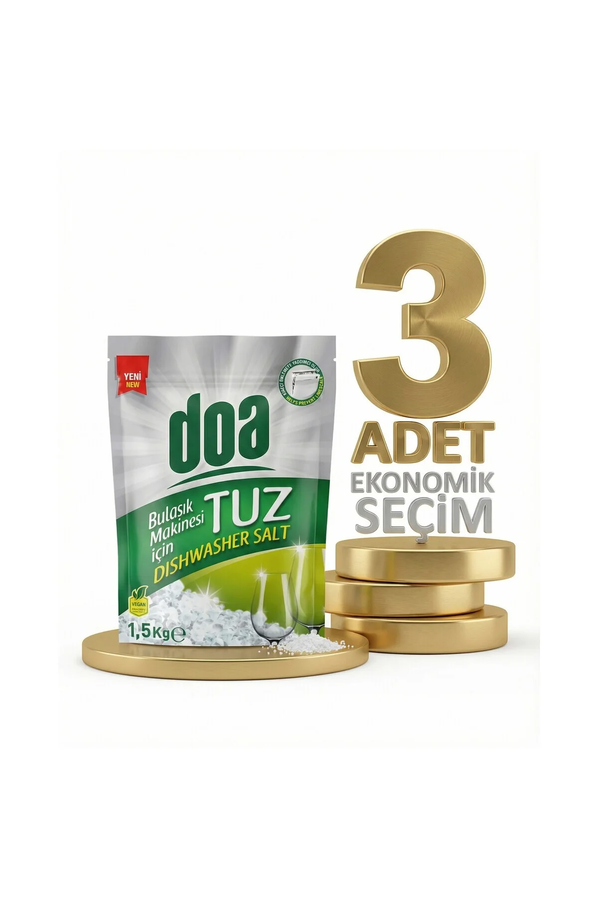 Bulaşık Makine Tuzu Doypack 3x1,5 Kg Bulaşık Makine Tuzu Doypack 3x1,5 Kg