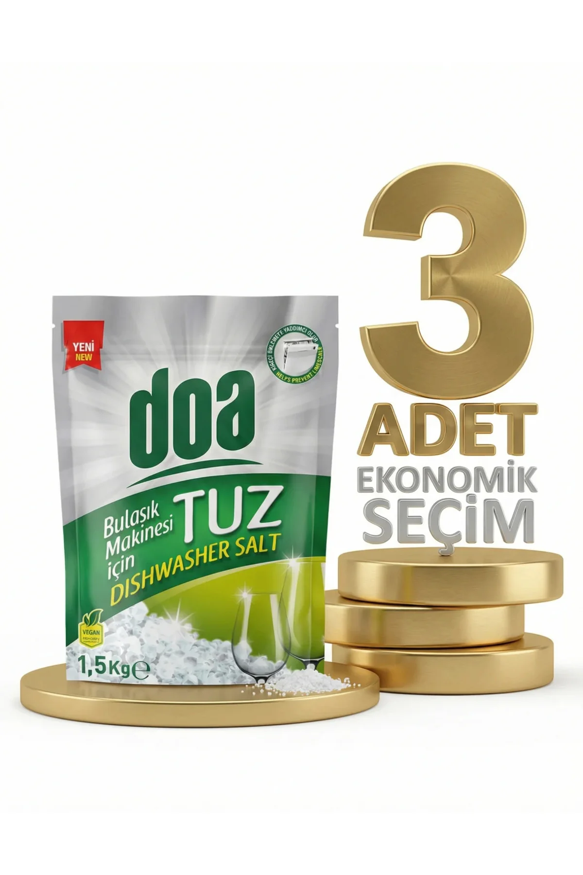 Bulaşık Makine Tuzu Doypack 3x1,5 Kg Bulaşık Makine Tuzu Doypack 3x1,5 Kg - Görsel 2