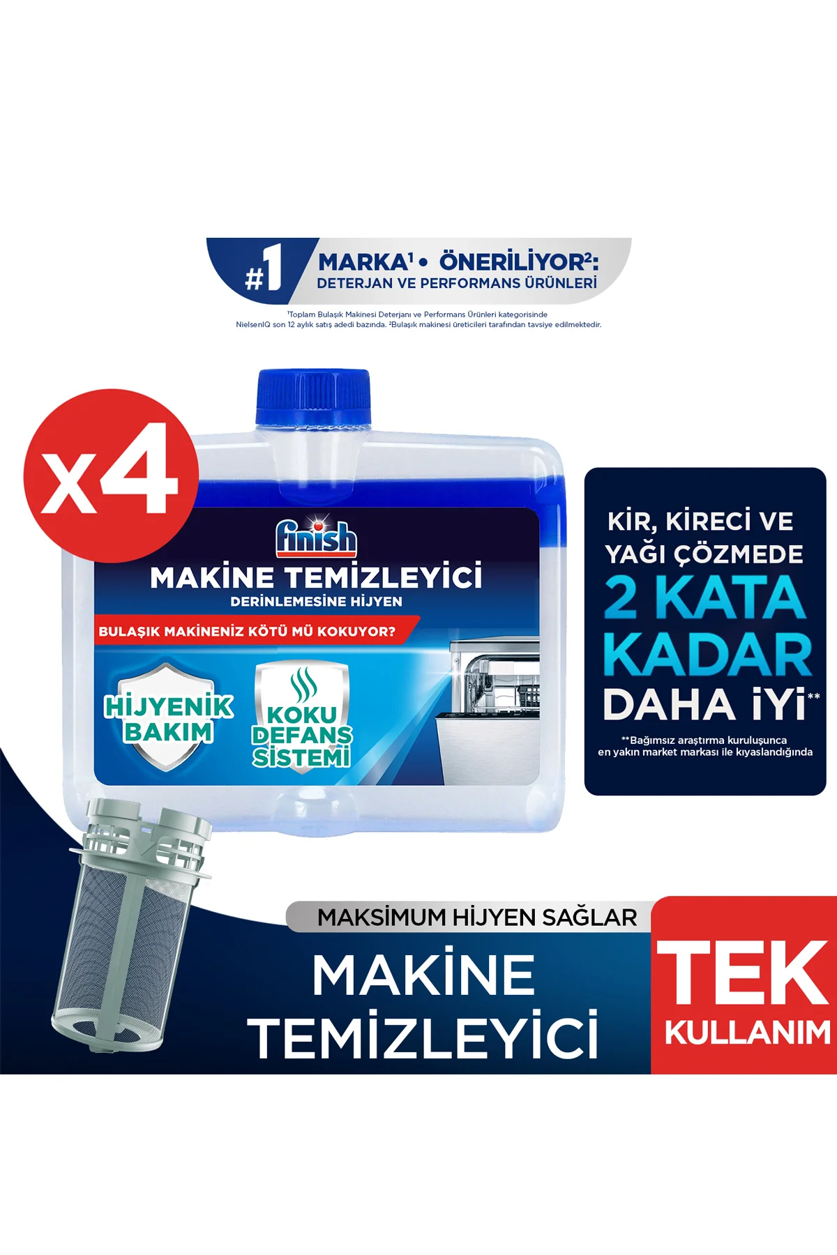Bulaşık Makinesi Temizleyici Sıvı 250 ml x 4 Fiyatı, Yorumları ve Özellikleri