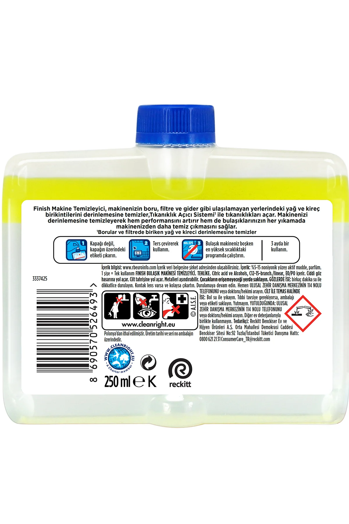 Bulaşık Makinesi Temizleyici Sıvı Limon 250 ml Bulaşık Makinesi Temizleyici Sıvı Limon 250 ml