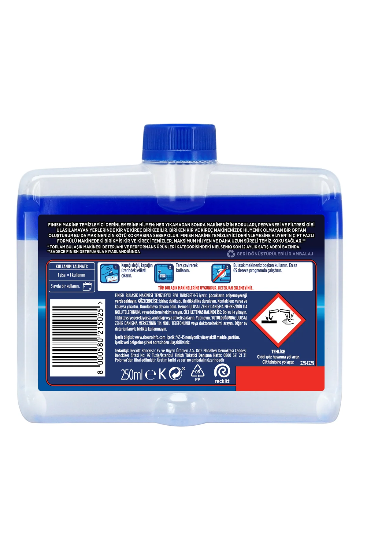 Bulaşık Makinesi Temizleyici Sıvı 250 ml x 4 Fiyatı, Yorumları ve Özellikleri