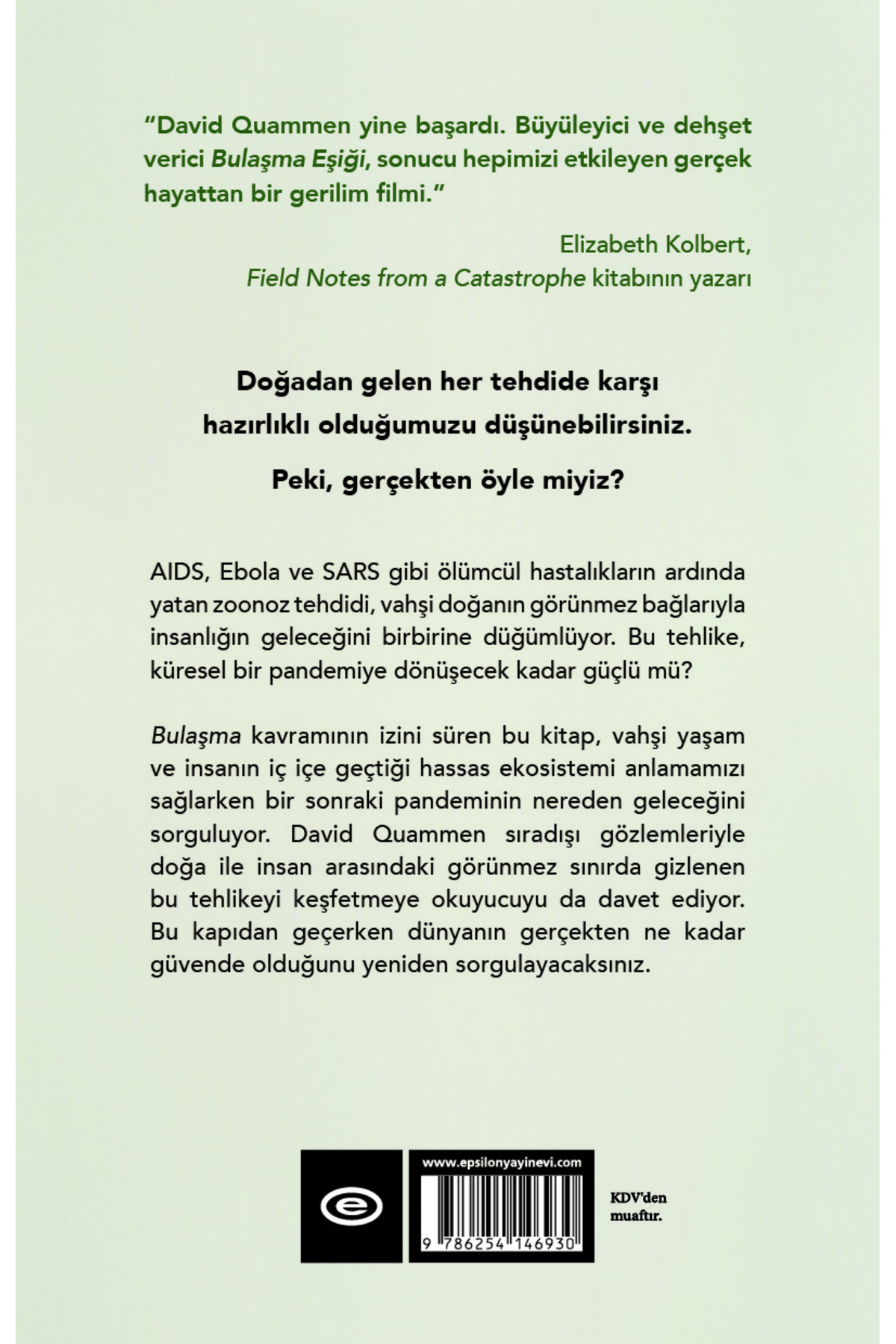 Epsilon Yayınevi Bulaşma Eşiği - Hayvan Hastalıkları Ve Bir Sonraki Pandemi