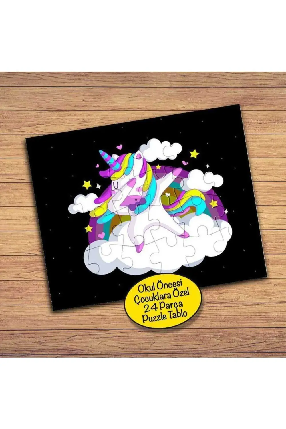 Bulutta Dabbicorn 24 Parça Çocuklara Özel Yapboz Tablo-47856332