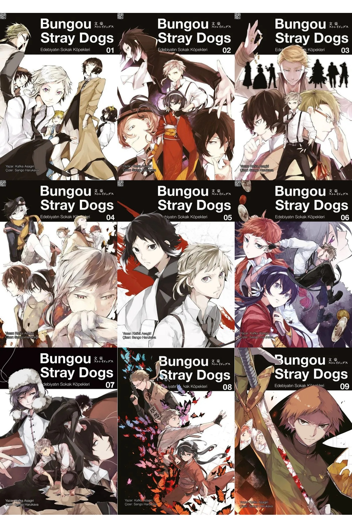 BUNGOU STRAY DOGS 1-2-3-4-5-6-7-8-9 SET (9 KİTAP) 1 adet anime po