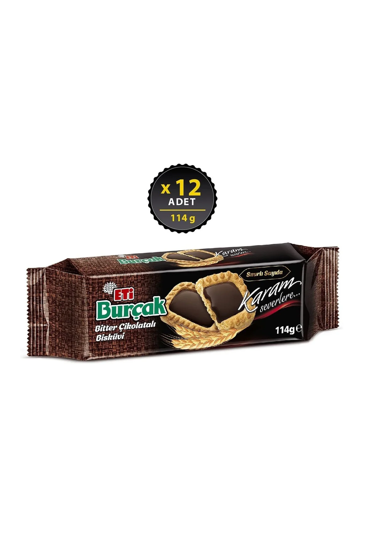 Burçak Bitter Çikolatalı Yulaflı Bisküvi 114 g x 12 Adet