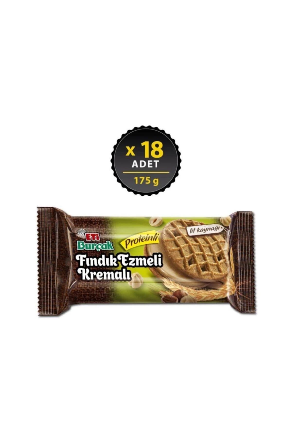 Burçak Fındık Ezmeli Kremalı Proteinli 175 g x 18 Adet