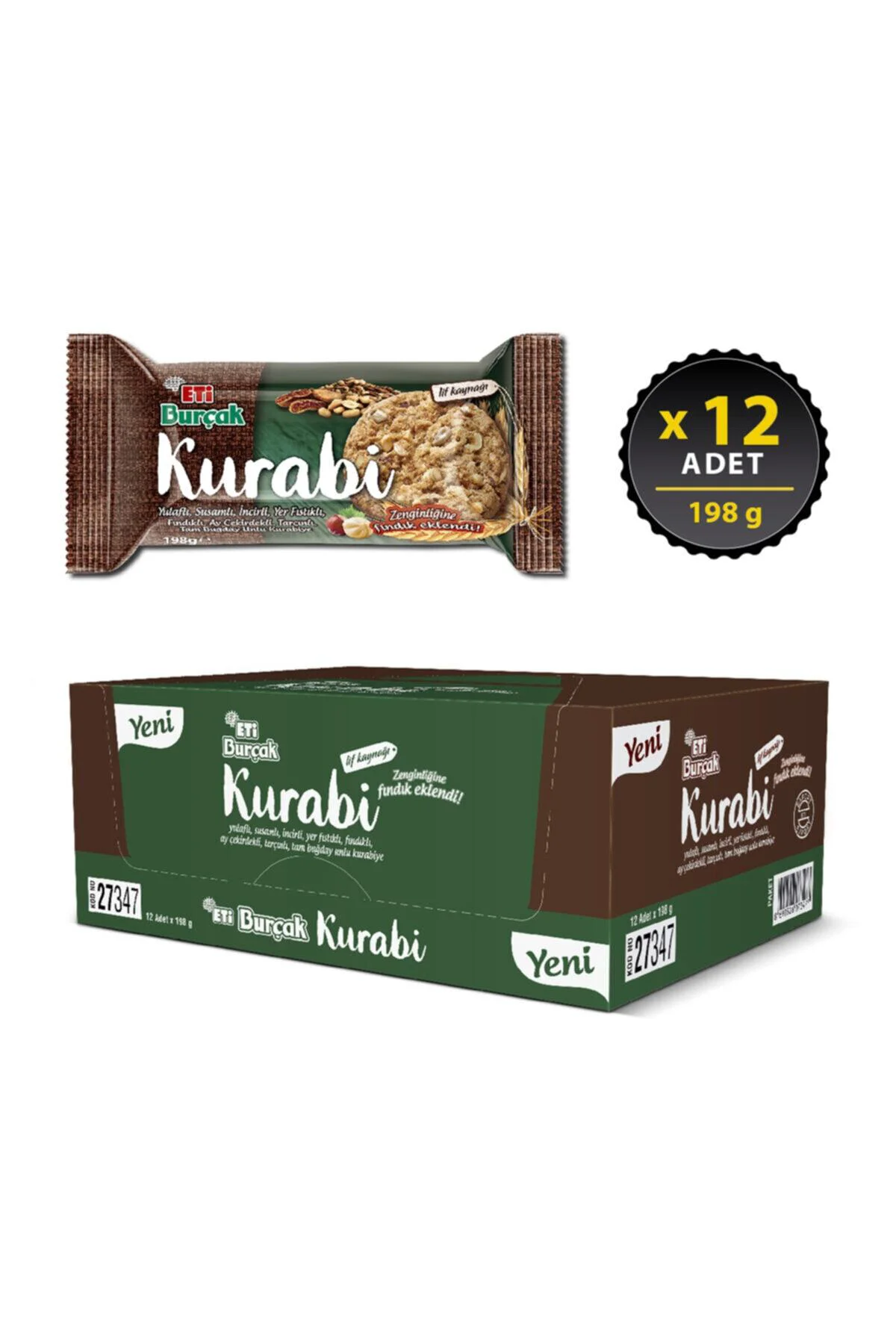 Burçak Kurabi Fındıklı 198 g x 12 Adet