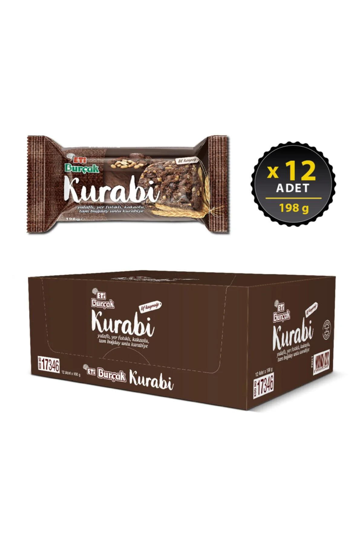 Burçak Kurabi Kakaolu 198 g x 12 Adet
