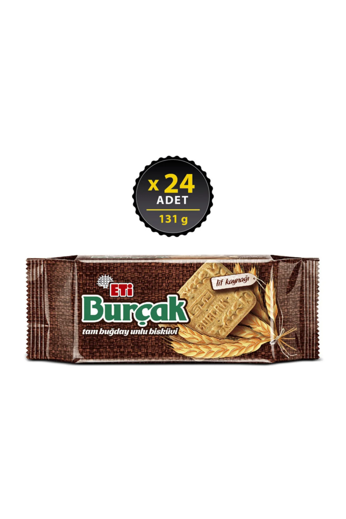 Burçak Tam Buğday Unlu Bisküvi 131 g x 24 Adet