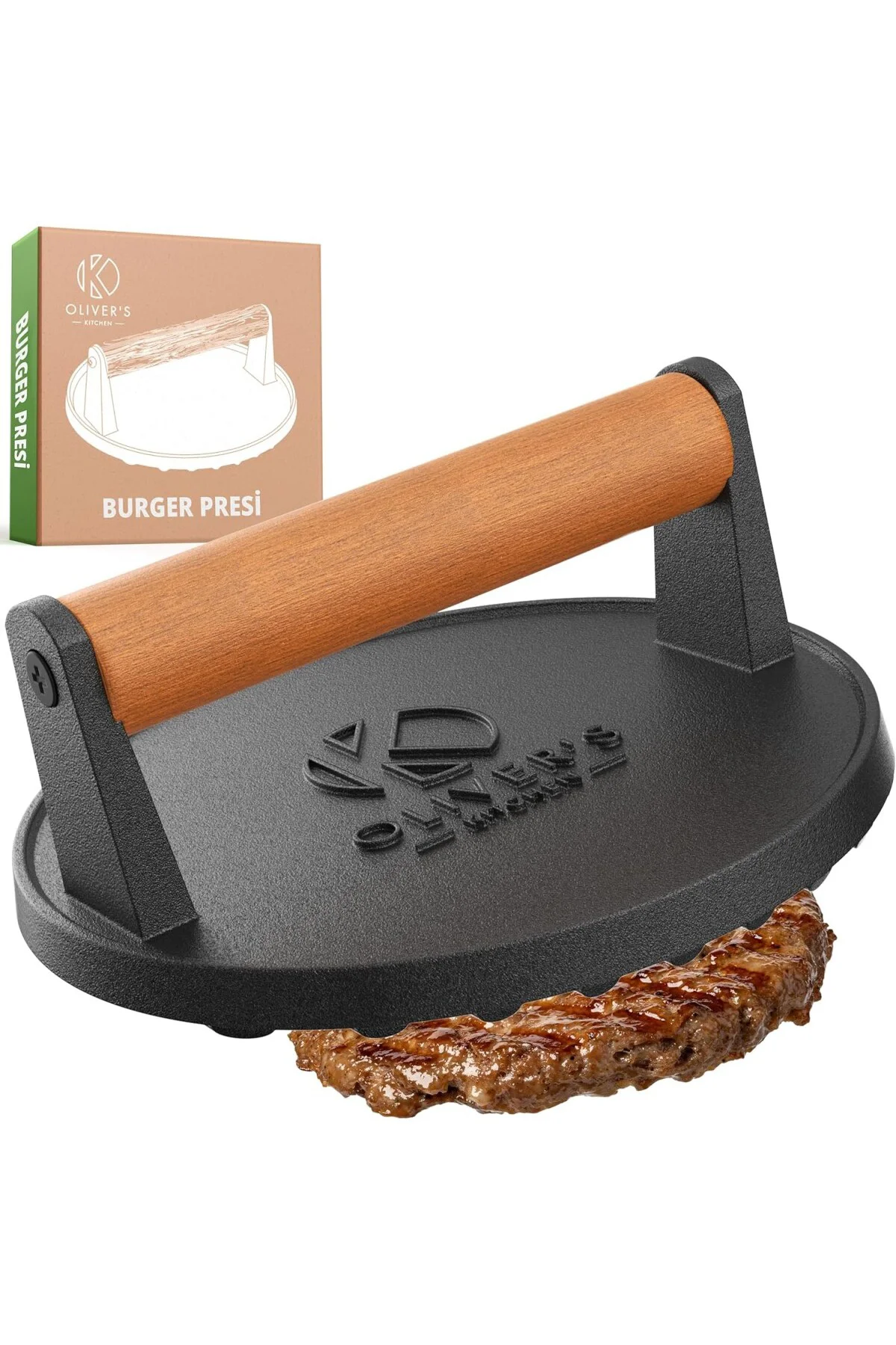 ® Burger Presi - Yüksek Kaliteli, Ağır Hizmet Tipi, Dökme Demir -