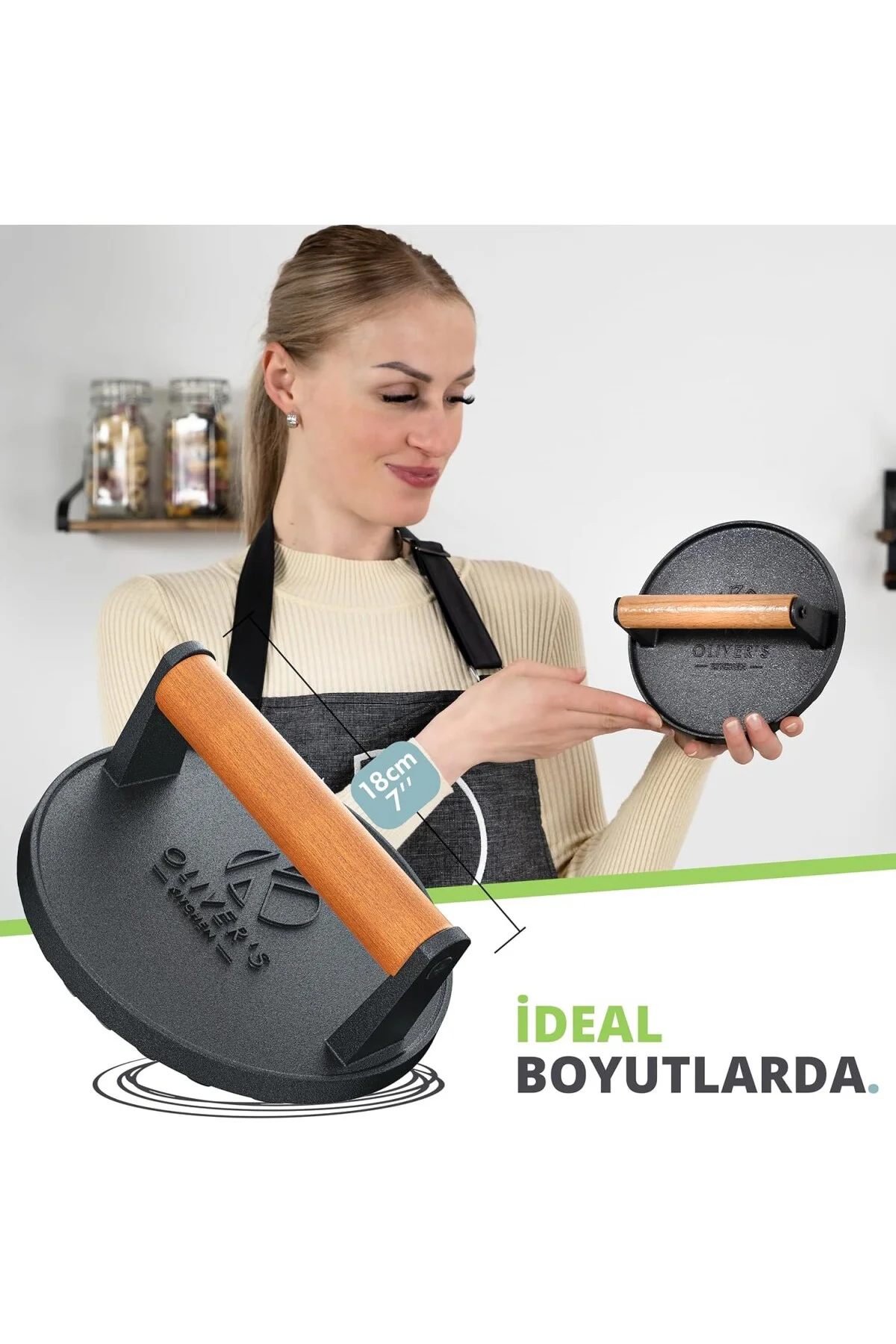 ® Burger Presi - Yüksek Kaliteli, Ağır Hizmet Tipi, Dökme Demir -