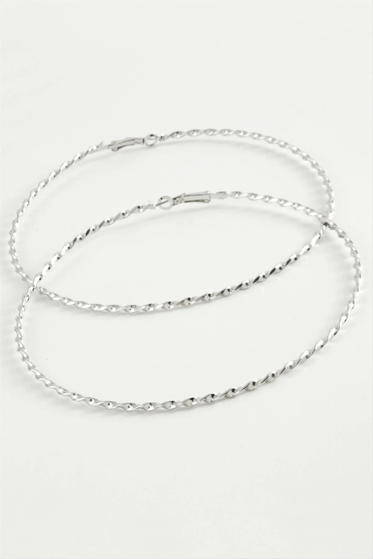 Burgulu Metal Halka Küpe 8-9-10 cm