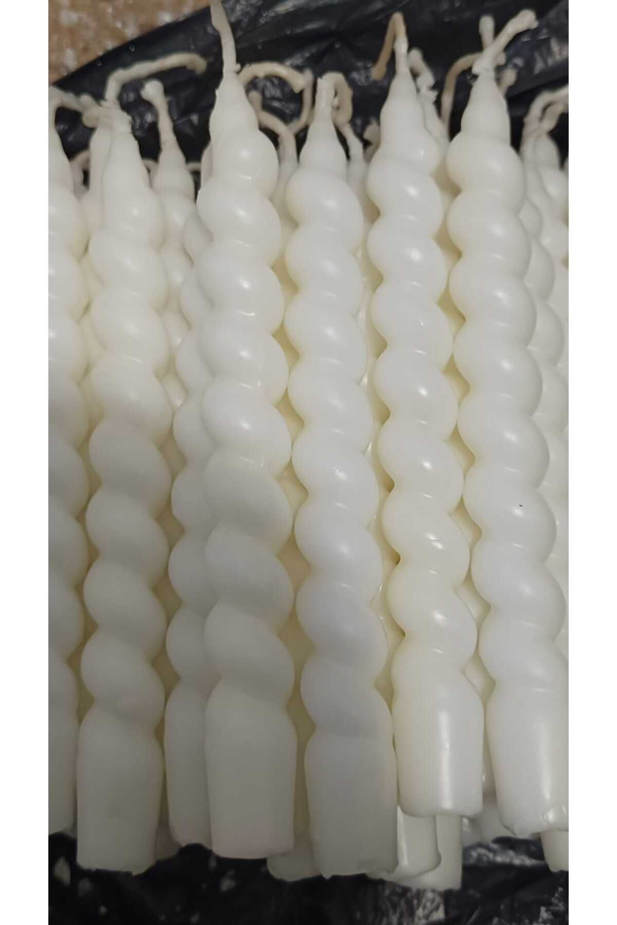 Bidünya Renk Burgulu Mum 3 Lu Set Vanilya Kokulu 21 Cm