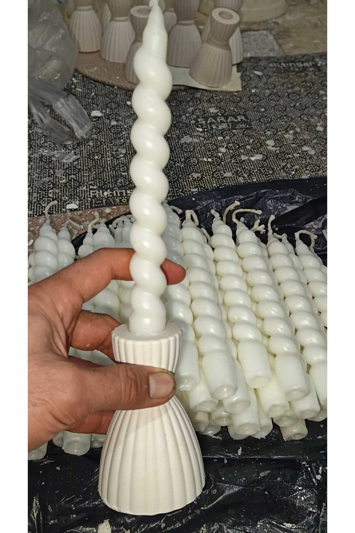 Bidünya Renk Burgulu Mum 6 Li Set Vanilya Kokulu 21 Cm