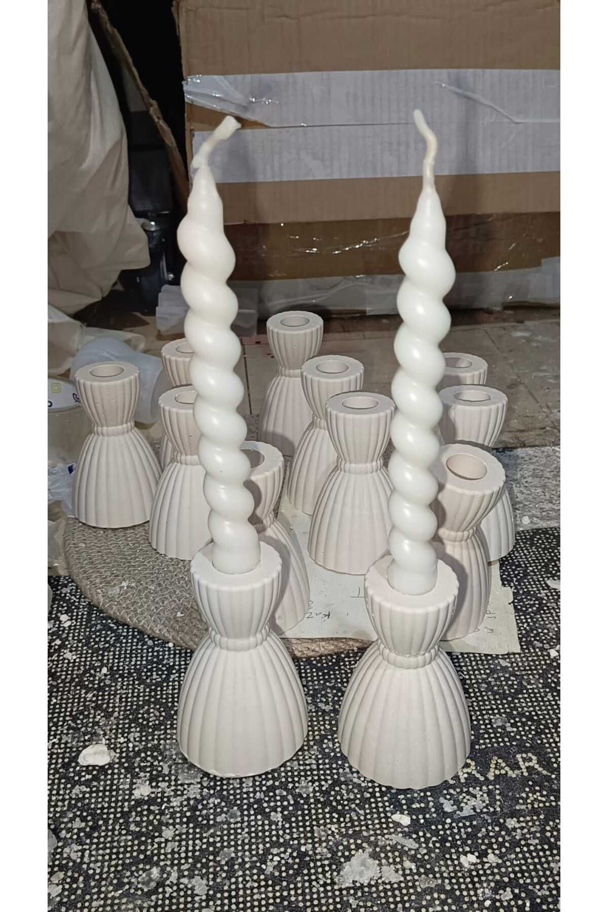 Bidünya Renk Burgulu Mum 6 Li Set Vanilya Kokulu 21 Cm