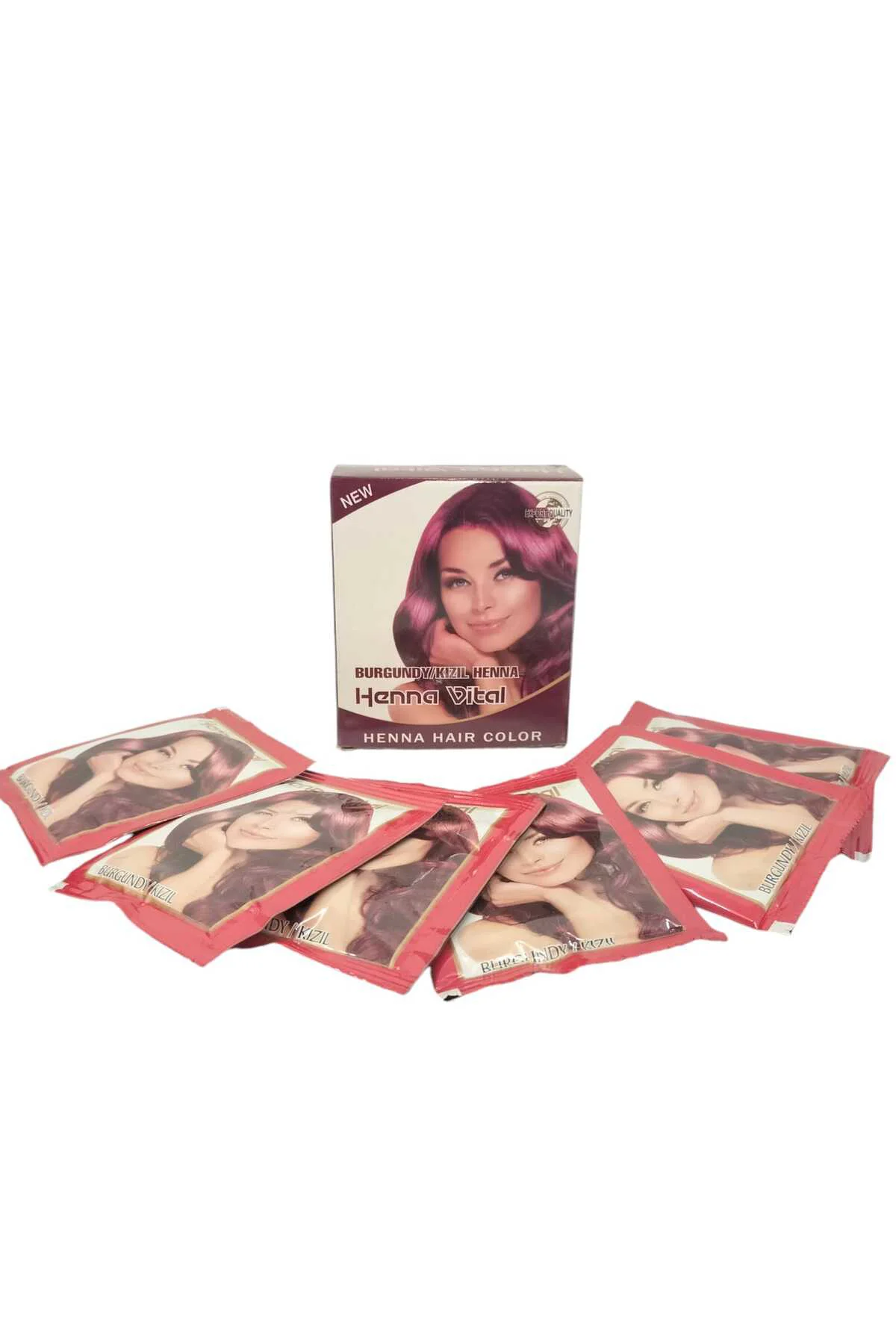 Burgundy Kızıl Rengi Henna Hint Kınası 6'lı Paket