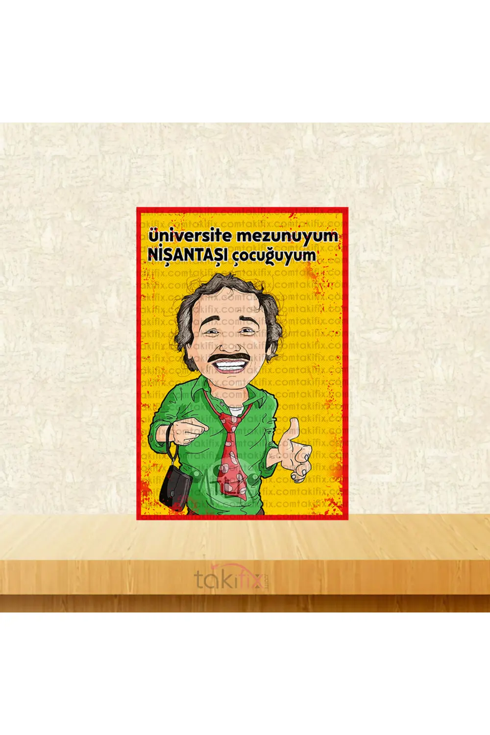 Burhan Altıntop Nişantaşı Çocuğuyum 20x30 Cm Retro Ahşap Poster