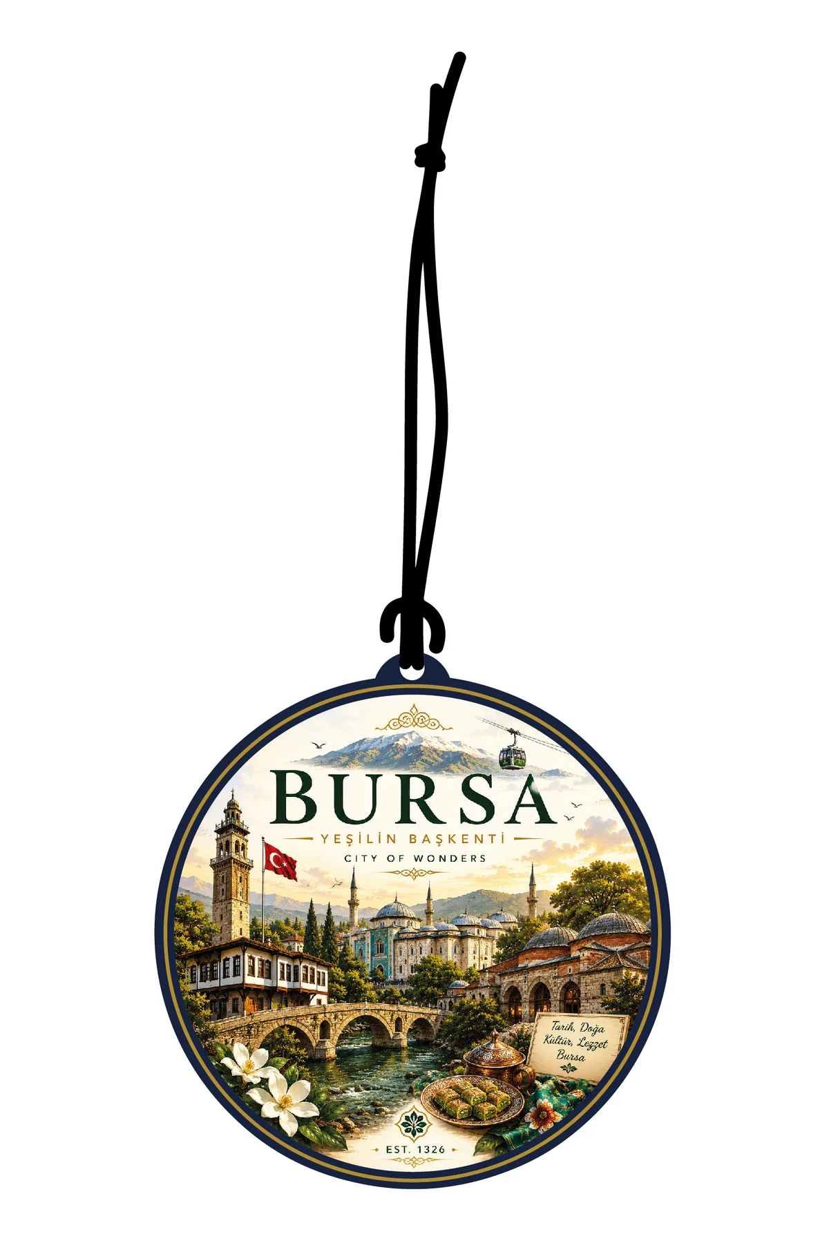 Bursa Şehri Tasarımlı Oto Kokusu,Araba Kokusu,Oto Aksesuarı ve Di
