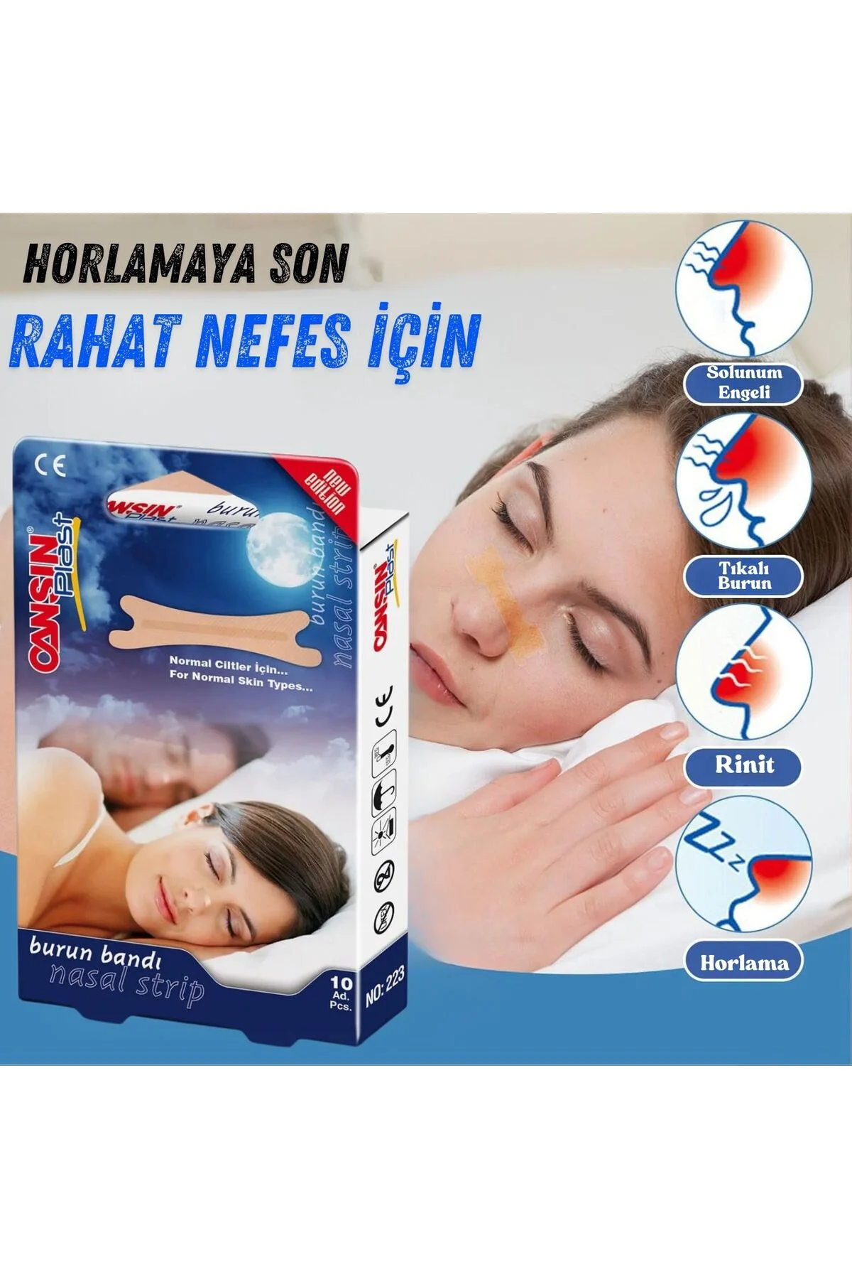 Burun bandı Cansın Plast Horlama Bandı Burun Tıkanıklığı Giderici