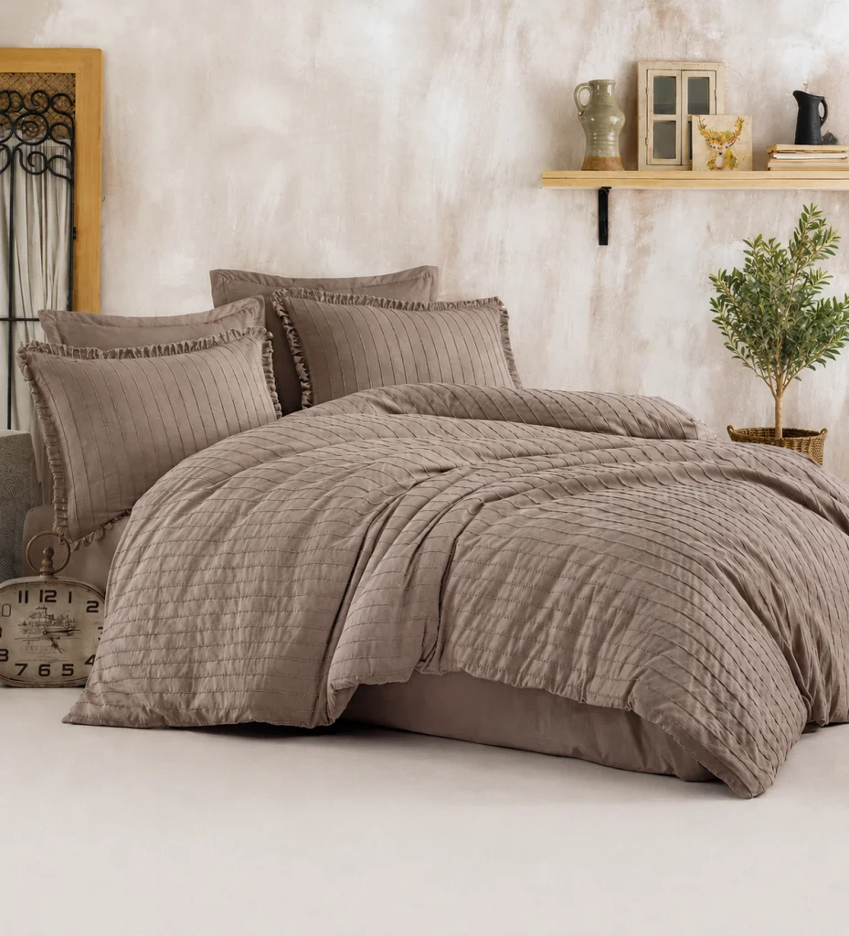 Butik Nev Takımı Çift Kişilik Estina V3 Bej
