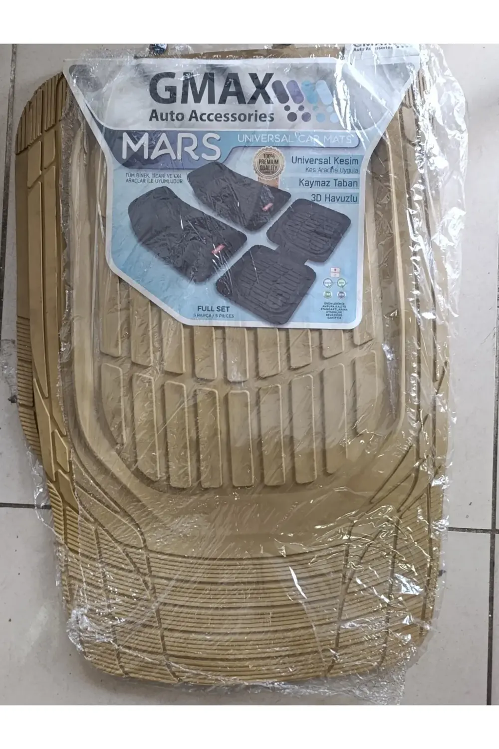 Butik Oto Paspas Bej Kauçuk Ve Kokusuz Tüm Araçlara Uyumludur