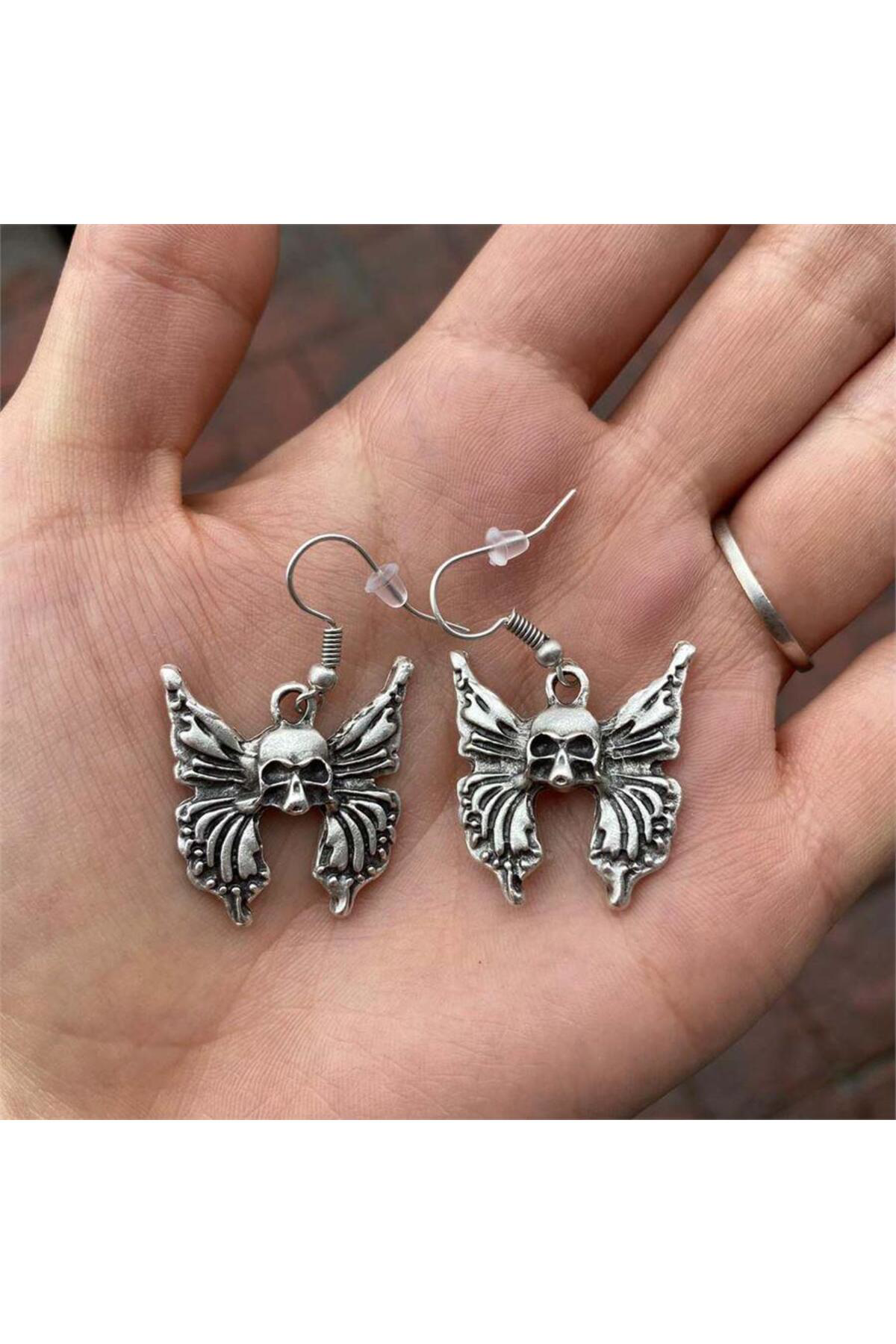 Butterfly Skull Küpe