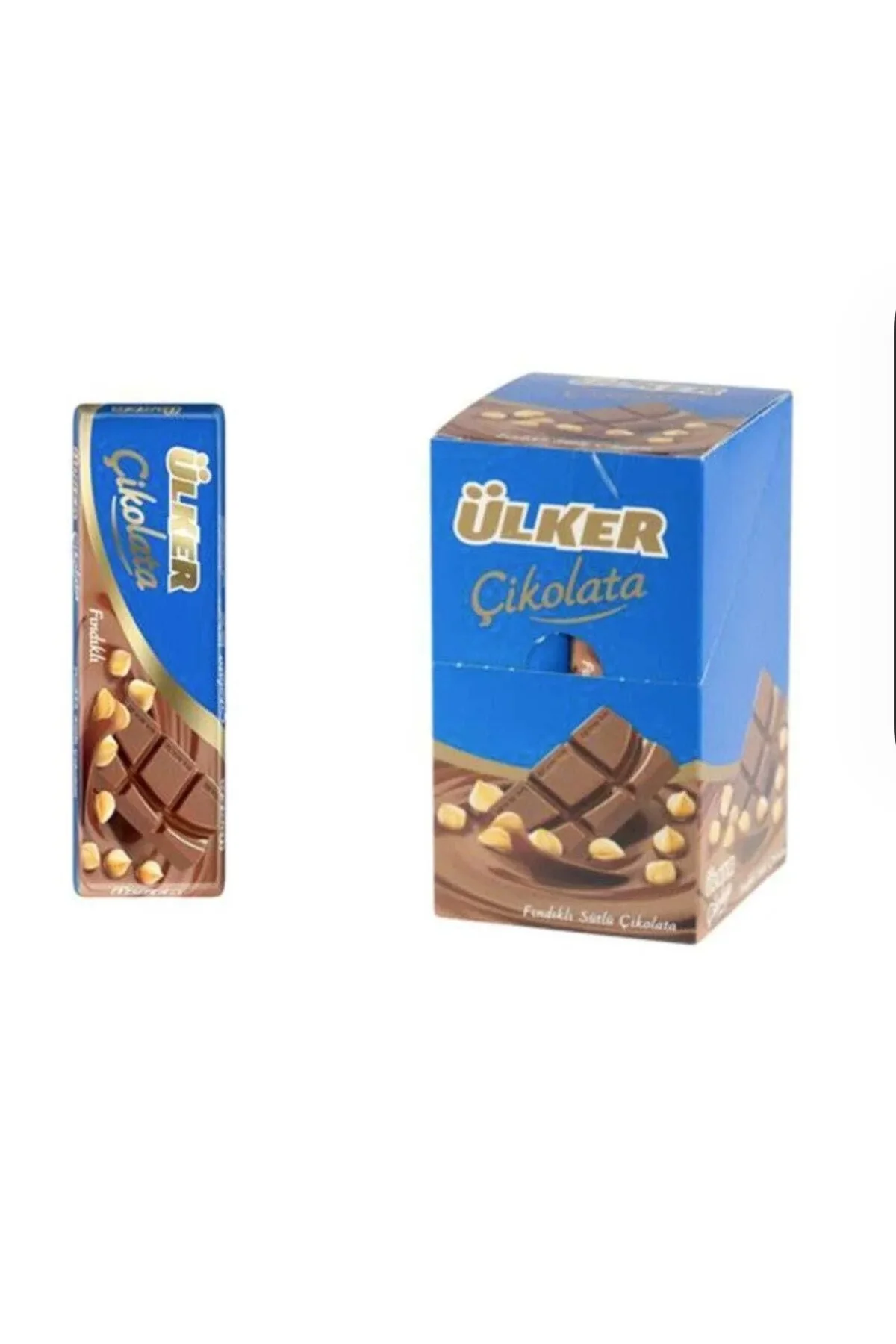 Bütün Fındıklı Sütlü Baton Çikolata 30 Gram x (12 Adet)