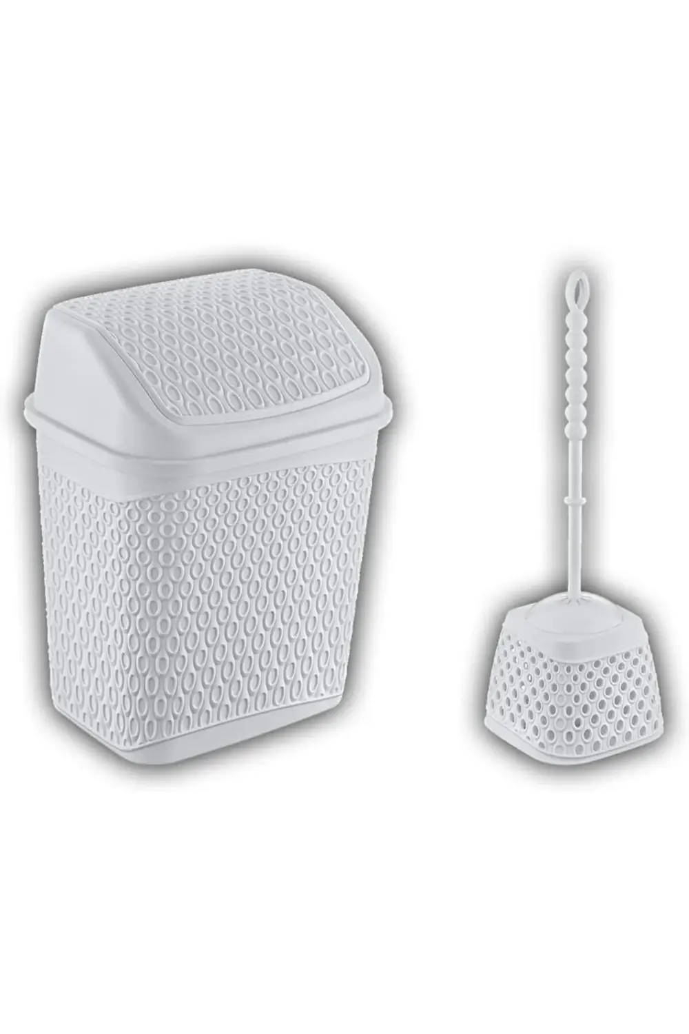 buybeam Katre Çöp Kovası Ve Klozet Fırçası Beyaz polyrush 1063348