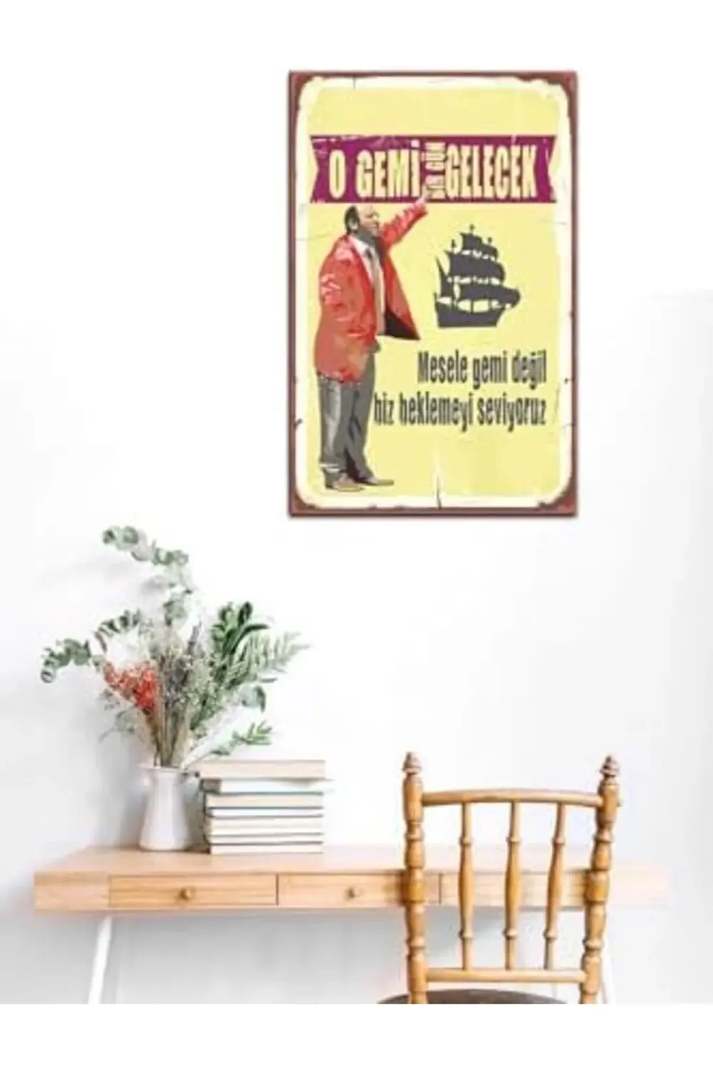 buybeam O Gemi Bir Gün Gelecek Retro Ahşap Mdf Tablo Drtr0097 pol